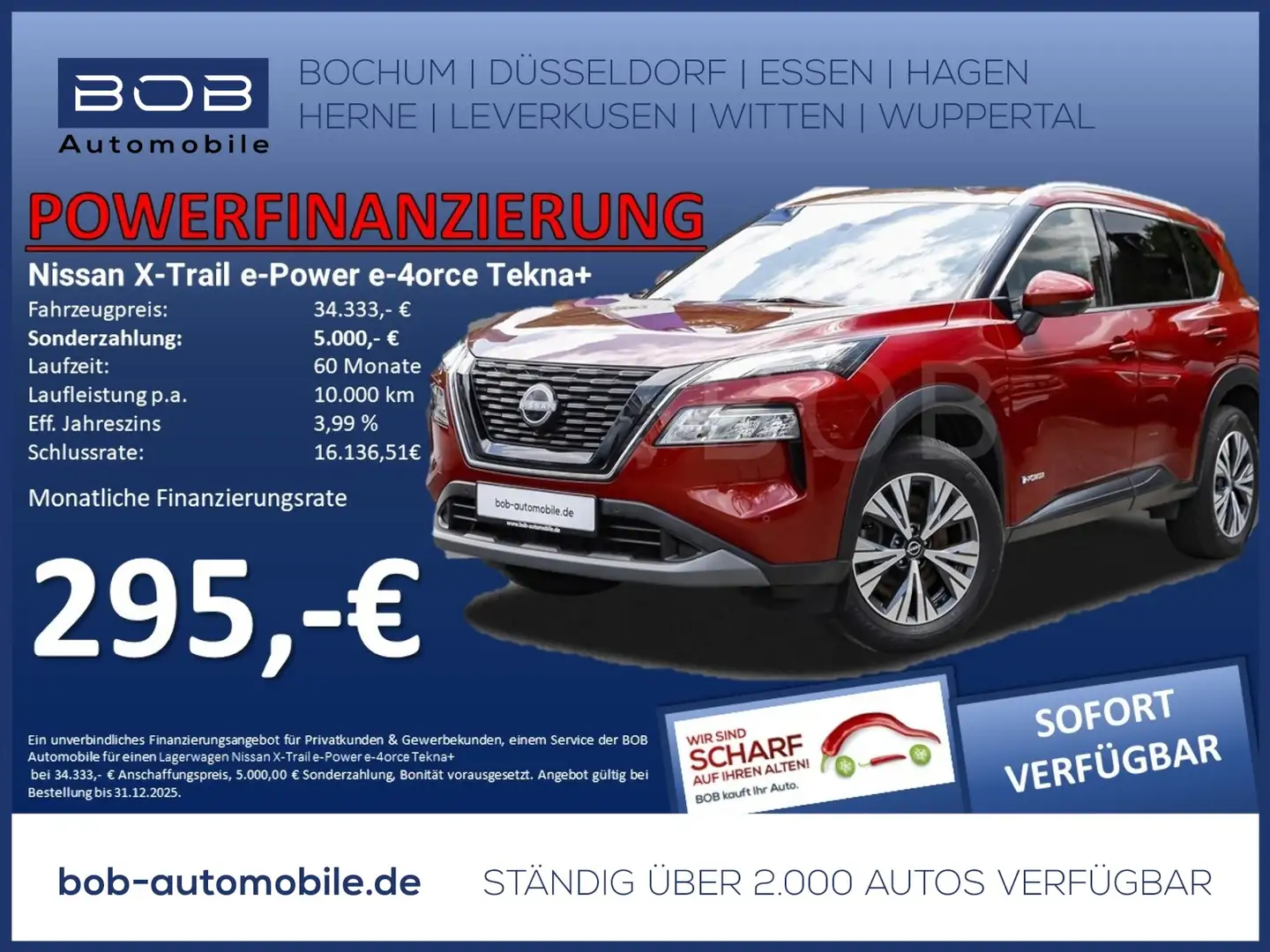 Nissan X-Trail e-Power e-4orce Tekna+ SONDERZINS 3,99% Rosso - 1