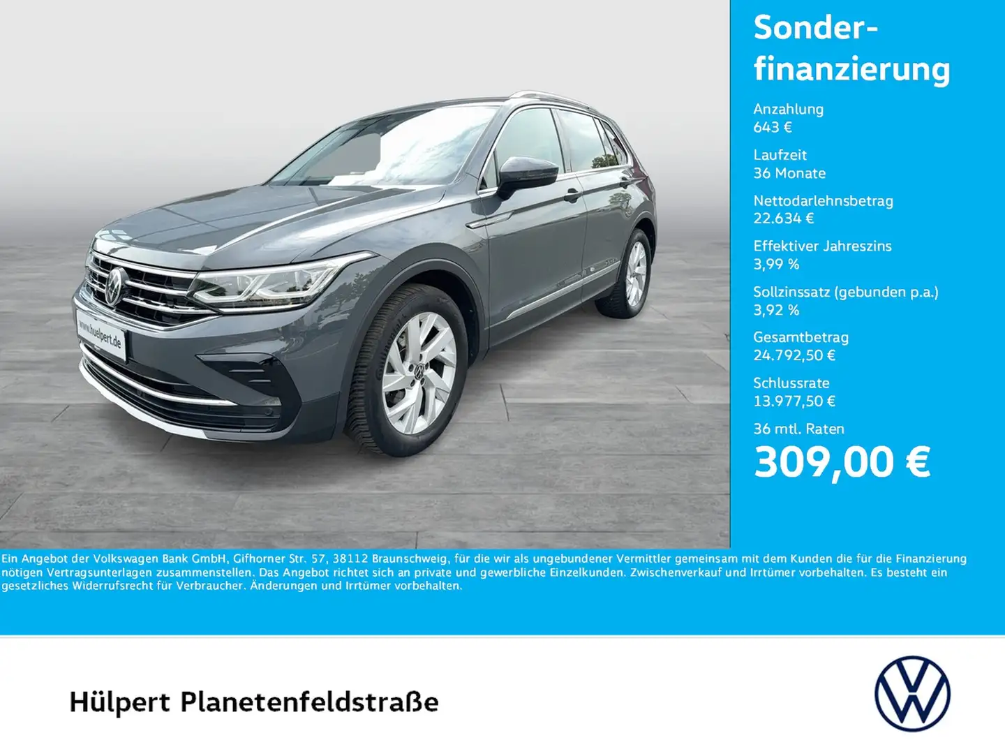 Volkswagen Tiguan 1.5 ELEGANCE ACC LM18 EKLAPPE NAVI SITZHZ Gris - 1
