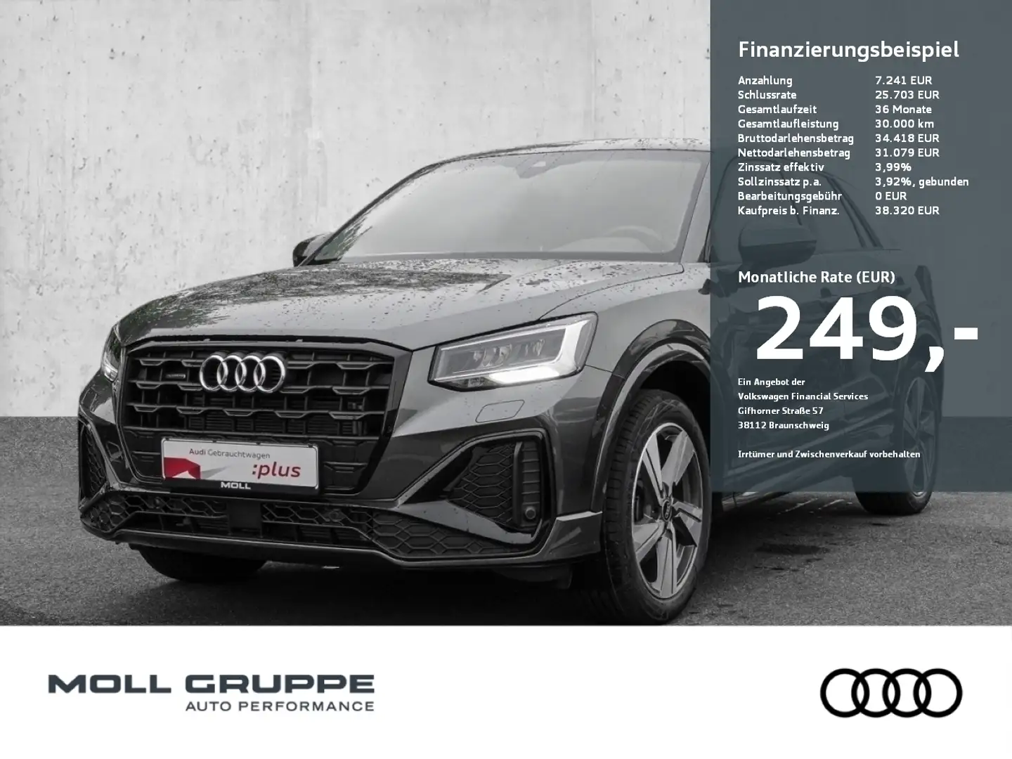 Audi Q2 S line 40 TFSI quattro S tronic (Navi plus*LED) Grau - 1