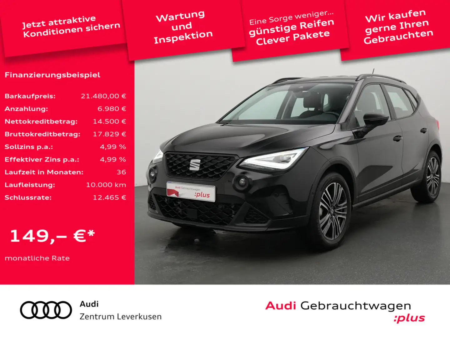 SEAT Arona Style VIRT ACC KAM SHZ CARPLAY Schwarz - 1
