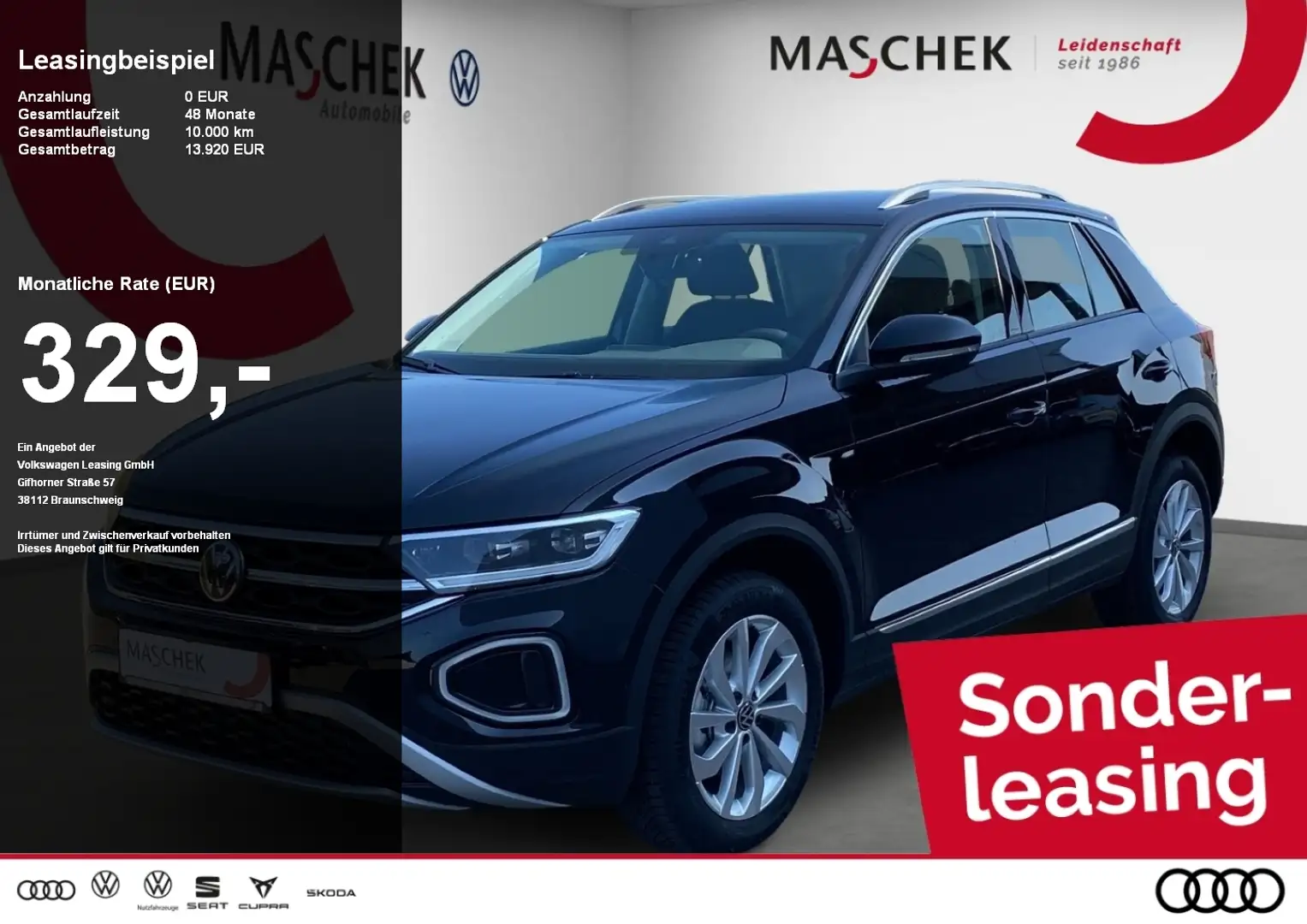 Volkswagen T-Roc Style 1.5 l TSI150 PS DSG Kamera LED AHK Klima All Schwarz - 1