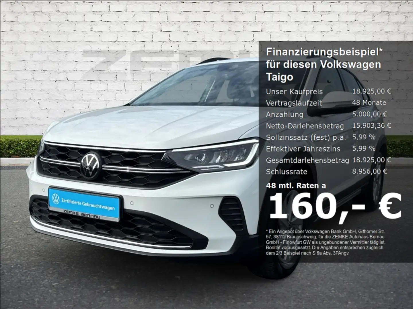 Volkswagen Taigo 1.0 TSI Life Navi Digitales Cockpit LED Apple CarP Weiß - 1