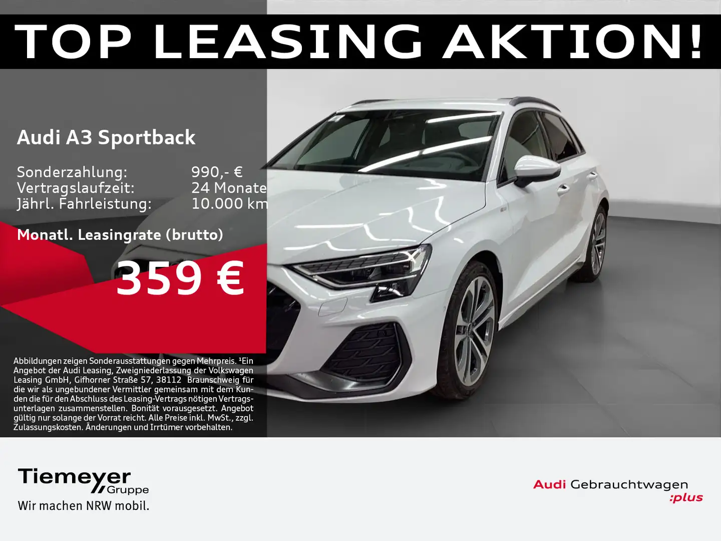 Audi A3 30 TFSI 2x S LINE LEDER SONOS HuD K Weiß - 1