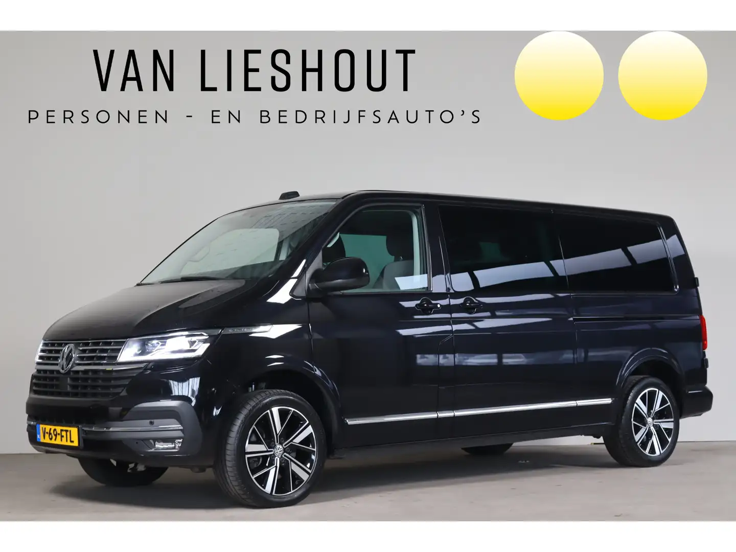 Volkswagen T6.1 Transporter 2.0 TDI L2H1 DC CARAVELLE SUPER COMPLEET!! Noir - 1