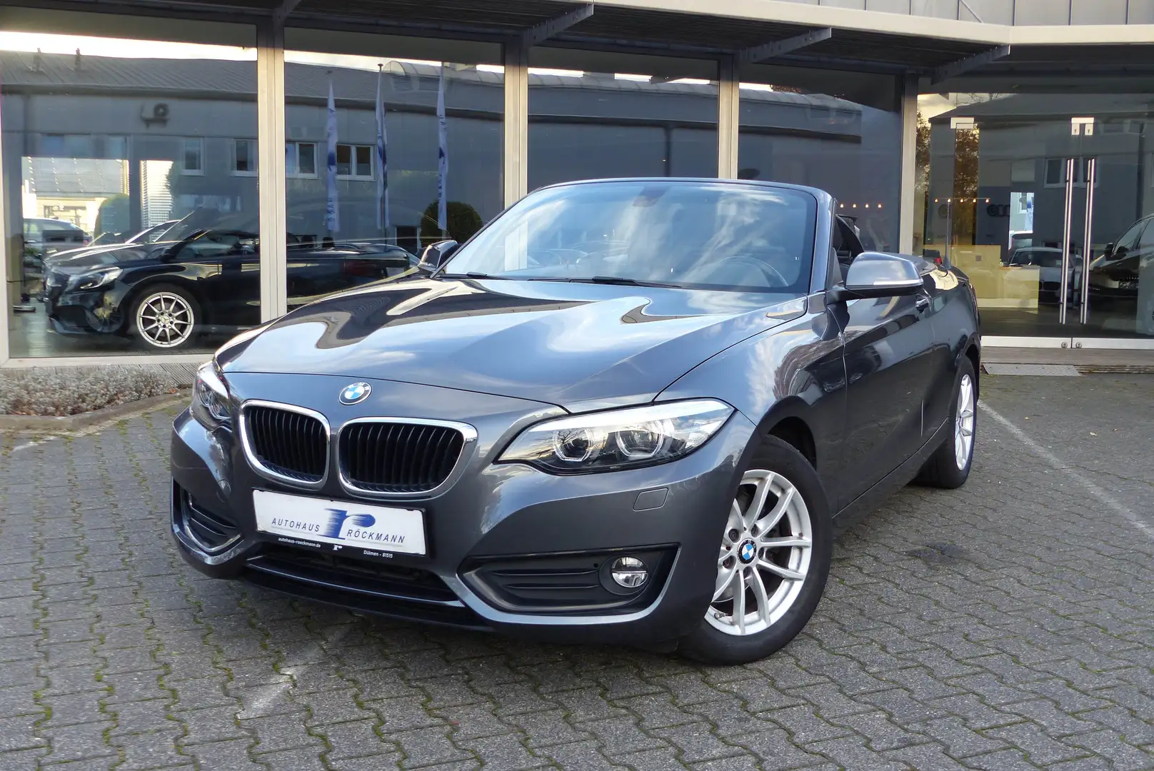 BMW 220 i Cabrio Aut. Navi Windschott SHZ Grau - 2