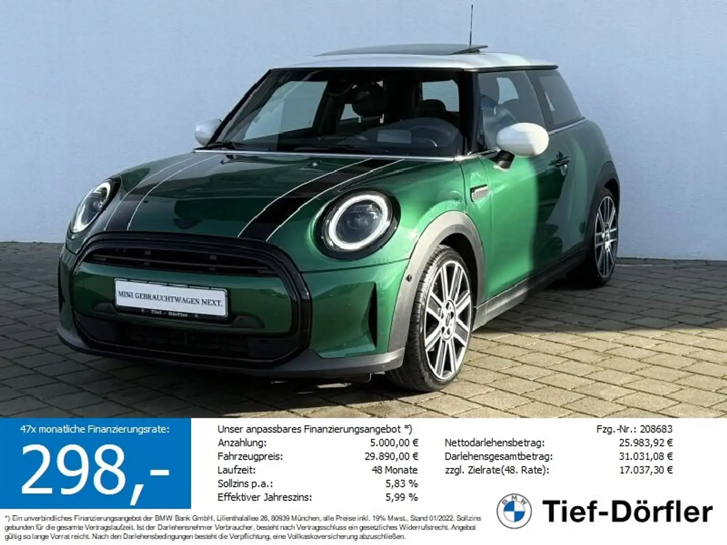 MINI Cooper Yours HUD/NAV/hk/S-SITZ/PANO/CAM´/TEMPO Grün - 1