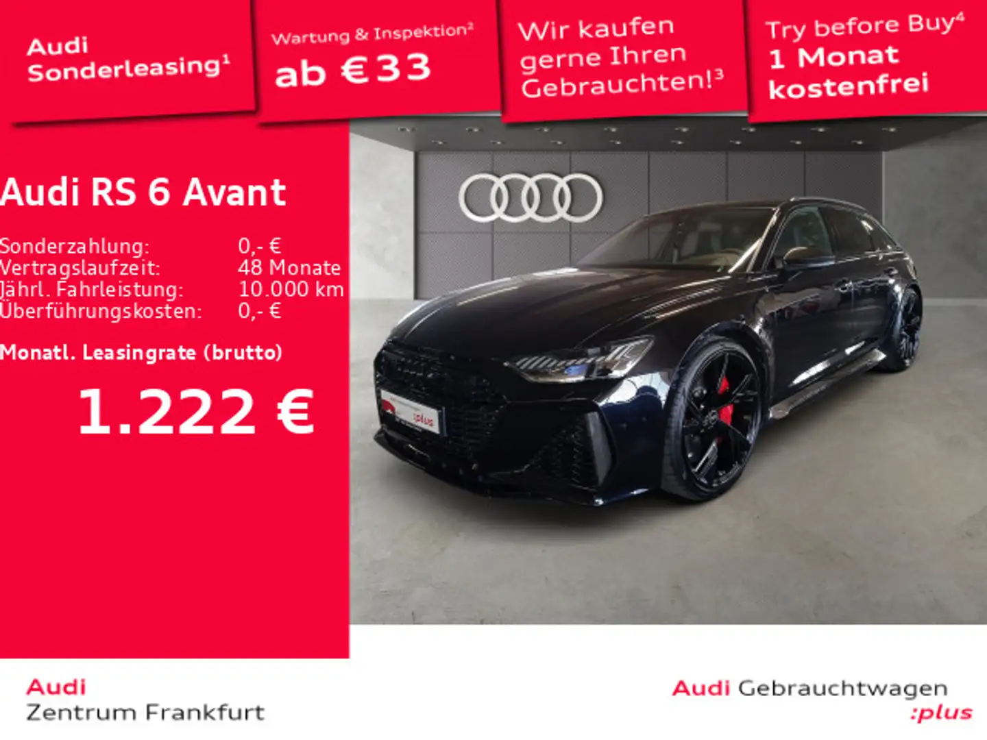 Audi RS6 RS6 Avant Laser Leder Carbon 360° HuD Panorama Schwarz - 1