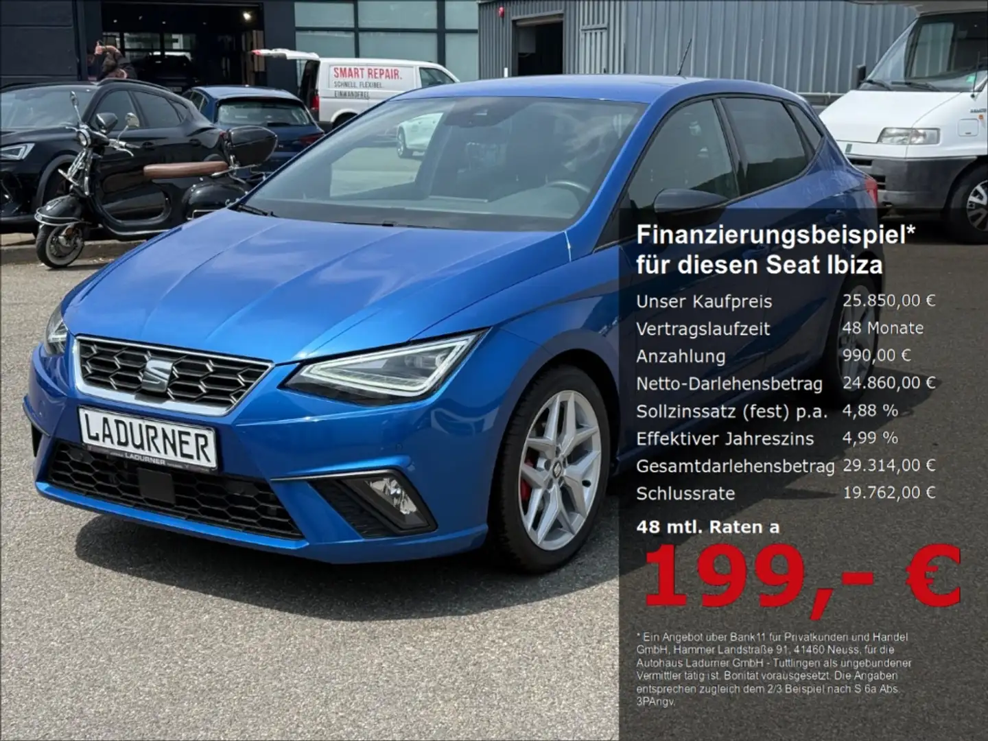 SEAT Ibiza FR 1,5TSI DSG *NAVI+SHZ+ACC+RFK+DCC*199€mtl Blau - 1