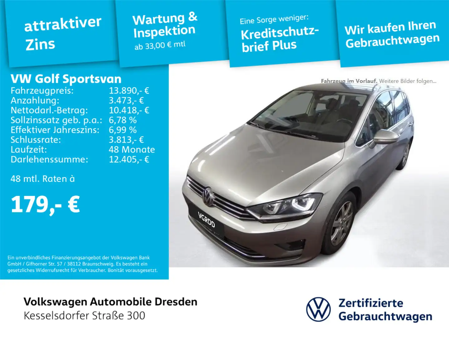 Volkswagen Golf Sportsvan Highline Silber - 1