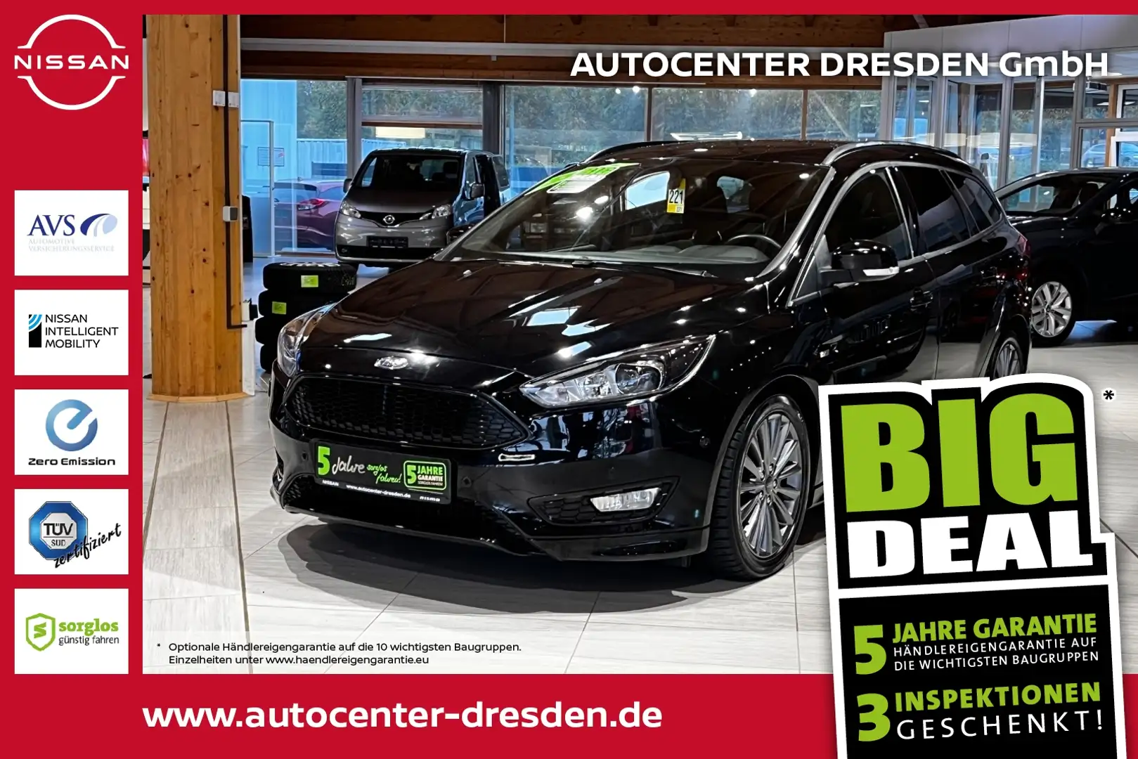 Ford Focus Turnier 1.5 EcoBoost ST-Line Navi+SHZ+PDC Zwart - 1