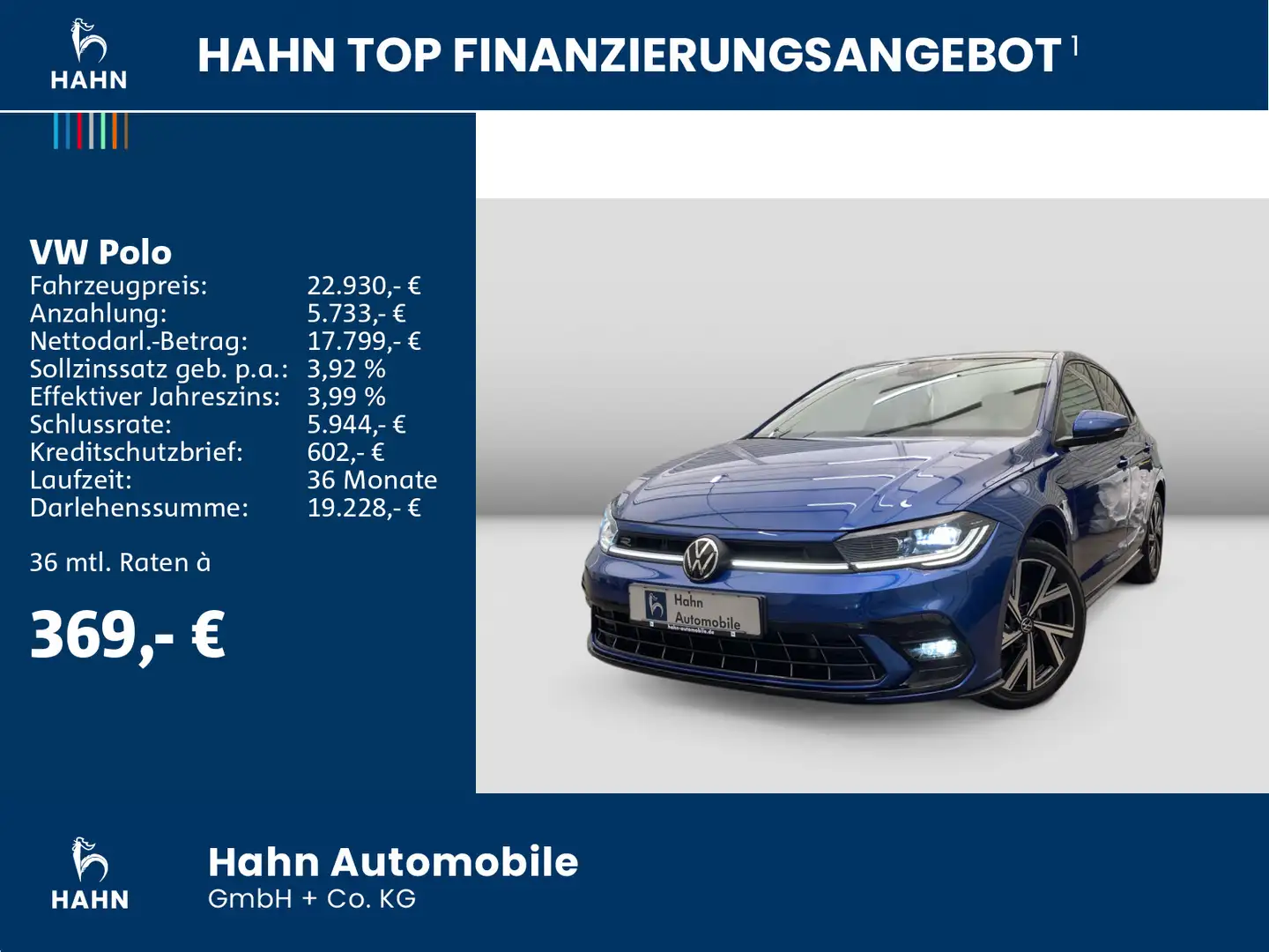 Volkswagen Polo 1.0 TSI DSG R-Line ACC Navi IQ-Light CAM Blau - 2