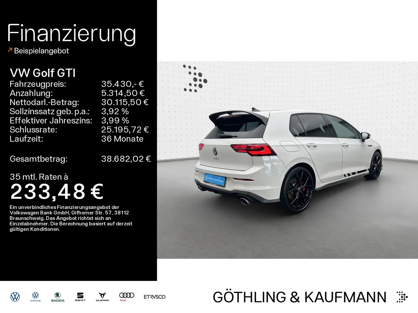 Volkswagen Golf GTI Clubsport 2.0 TSI*NAVI*PANO*BlackStyle* Weiß - 1