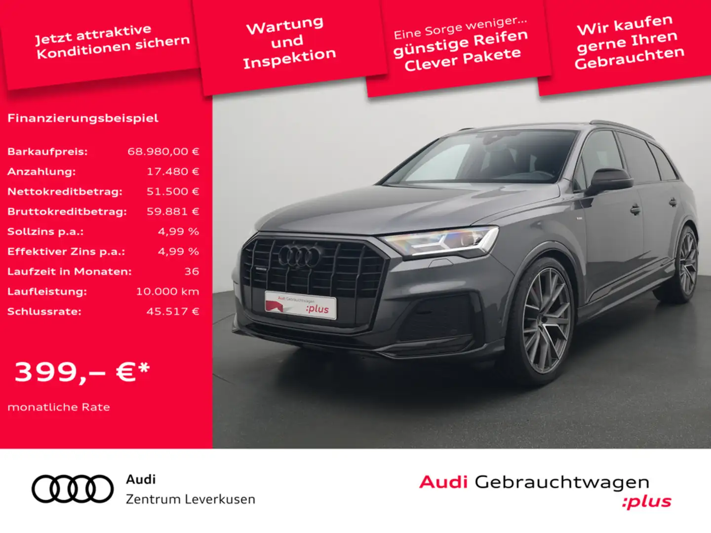 Audi Q7 50 quattro competition plus NAVI LEDER SHZ Grau - 1
