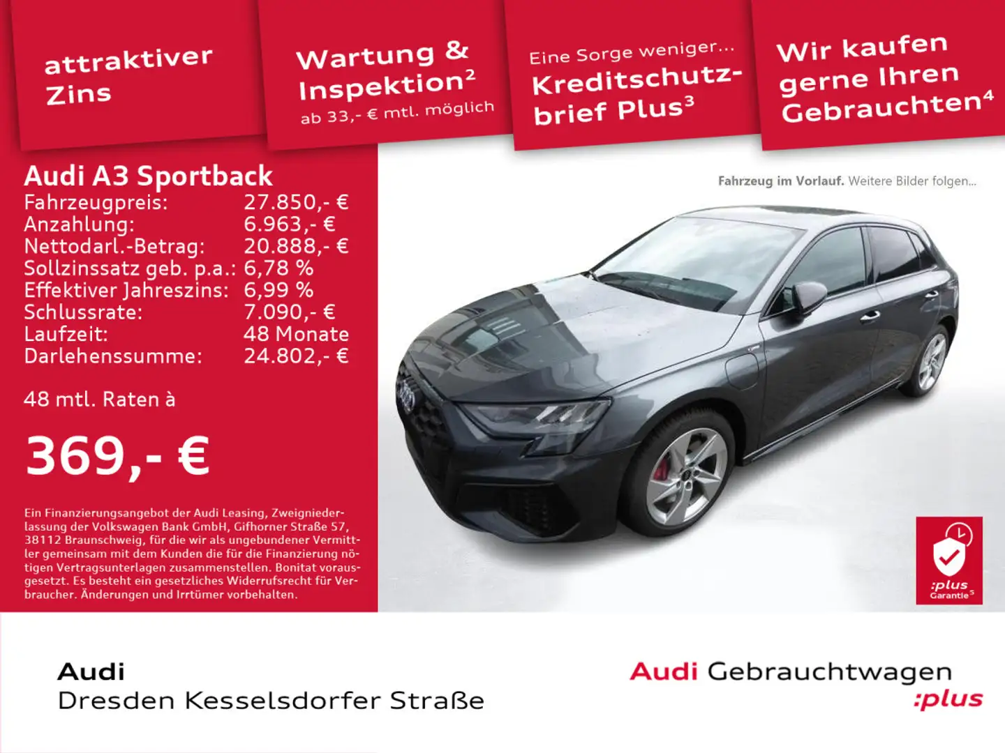 Audi A3 TFSI e S line 45 e 180(245) kW(PS) Grau - 1