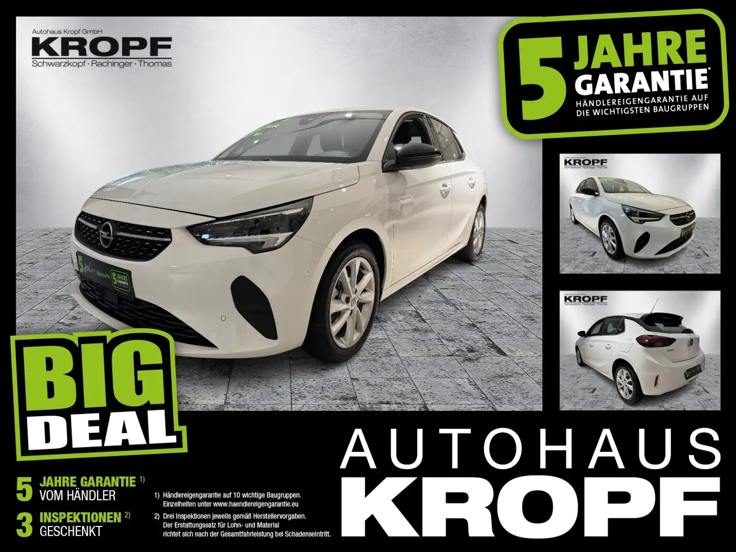 Opel Corsa F 1.2 Turbo Elegance LED+Fernlichtass.+LM Weiß - 1