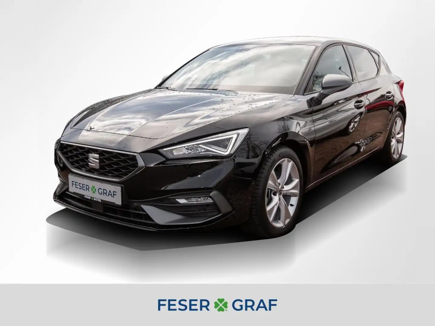 SEAT Leon 1.5 eTSI DSG FR LED/Navi/ACC/Kessy/SHZ/PDC Schwarz - 1