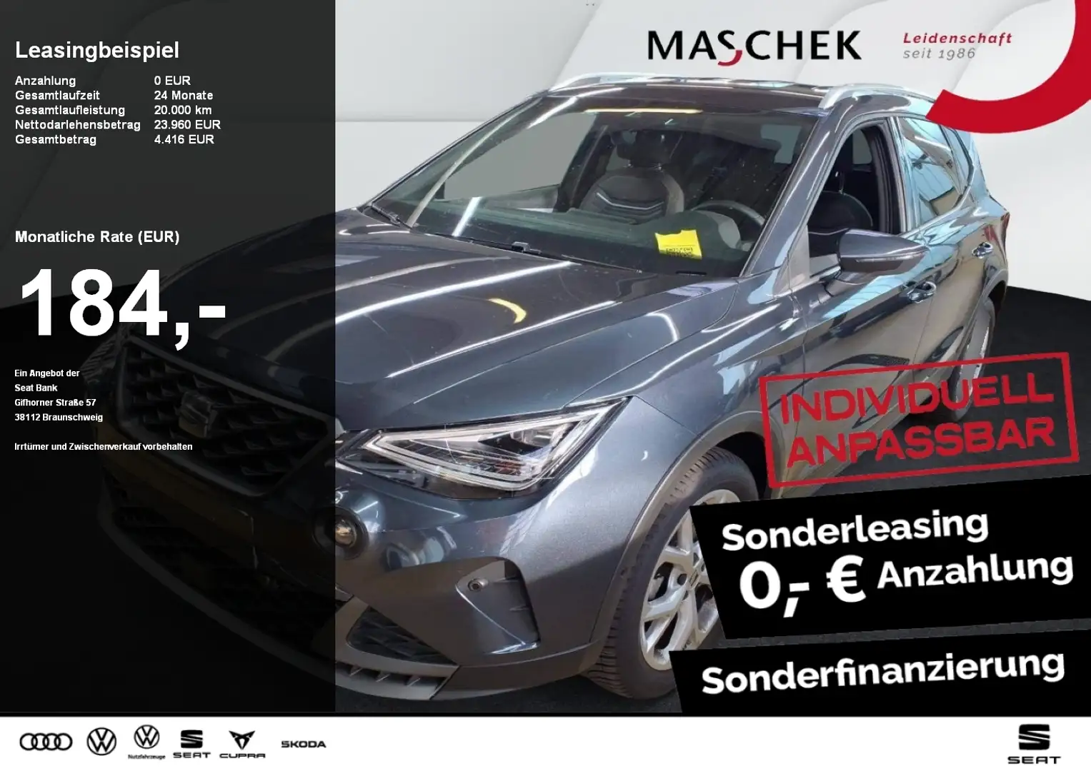 SEAT Arona FR 1.0 TSI DSG Navi RearView LED Sitzh. Grau - 1