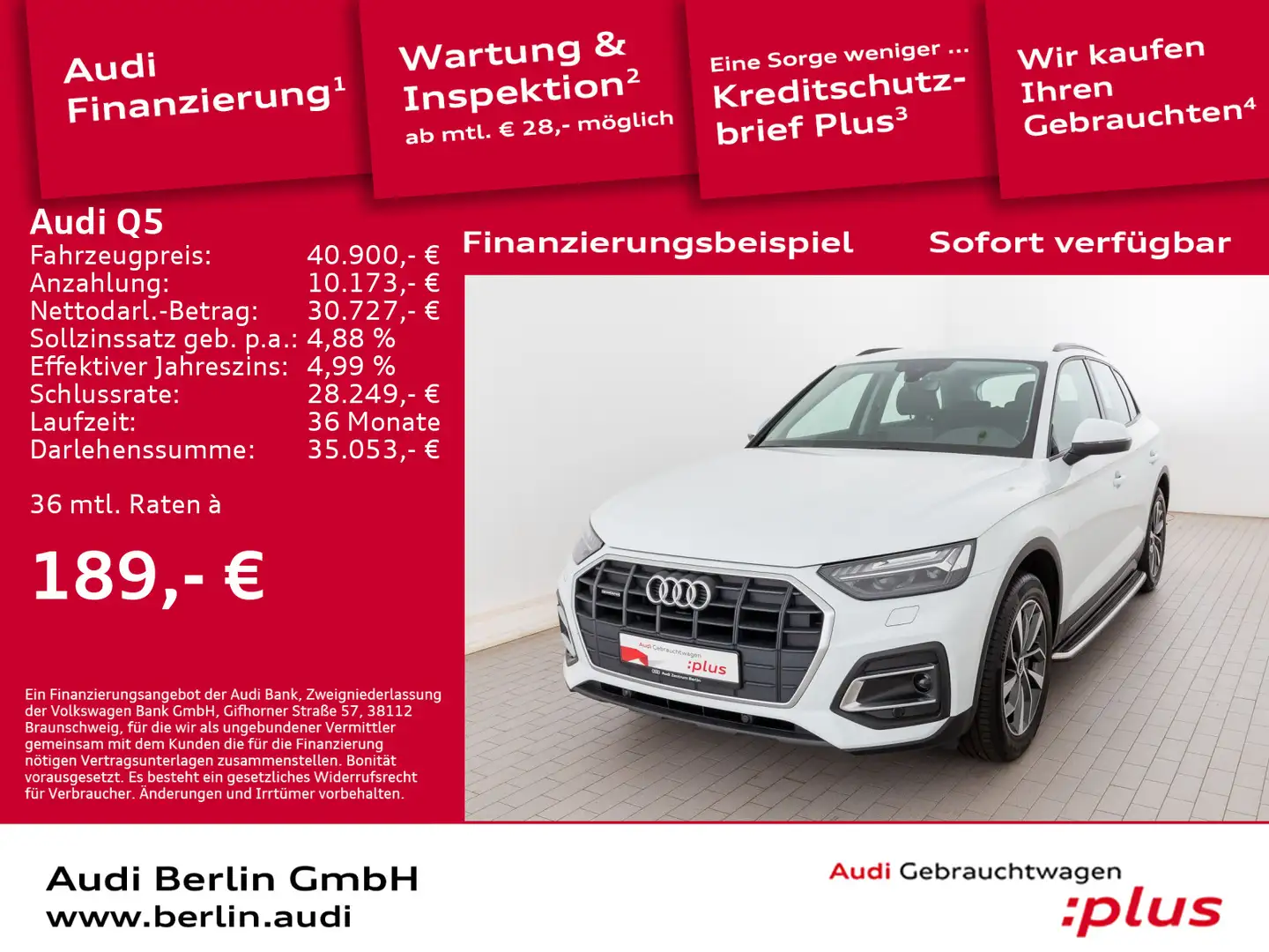 Audi Q5 40 TDI qu. S tr. AHK PDC MATRIX NAVI VIRTUAL White - 1