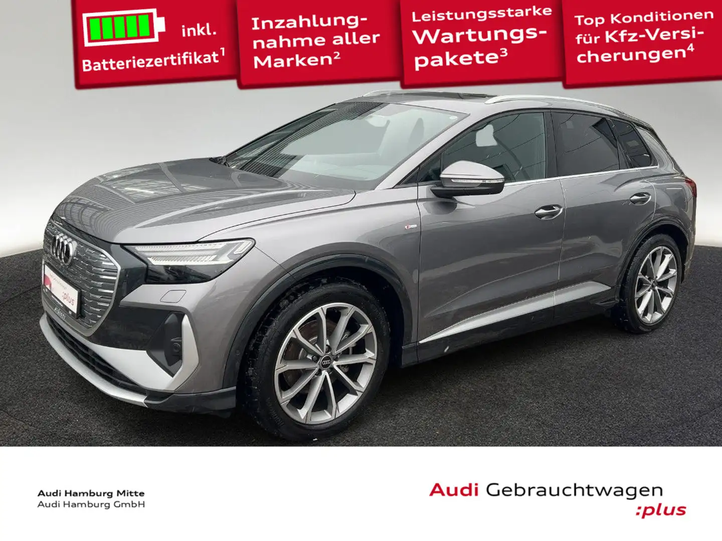 Audi Q4 e-tron 35 125 kW S line Matrix Navi AHK Grau - 1