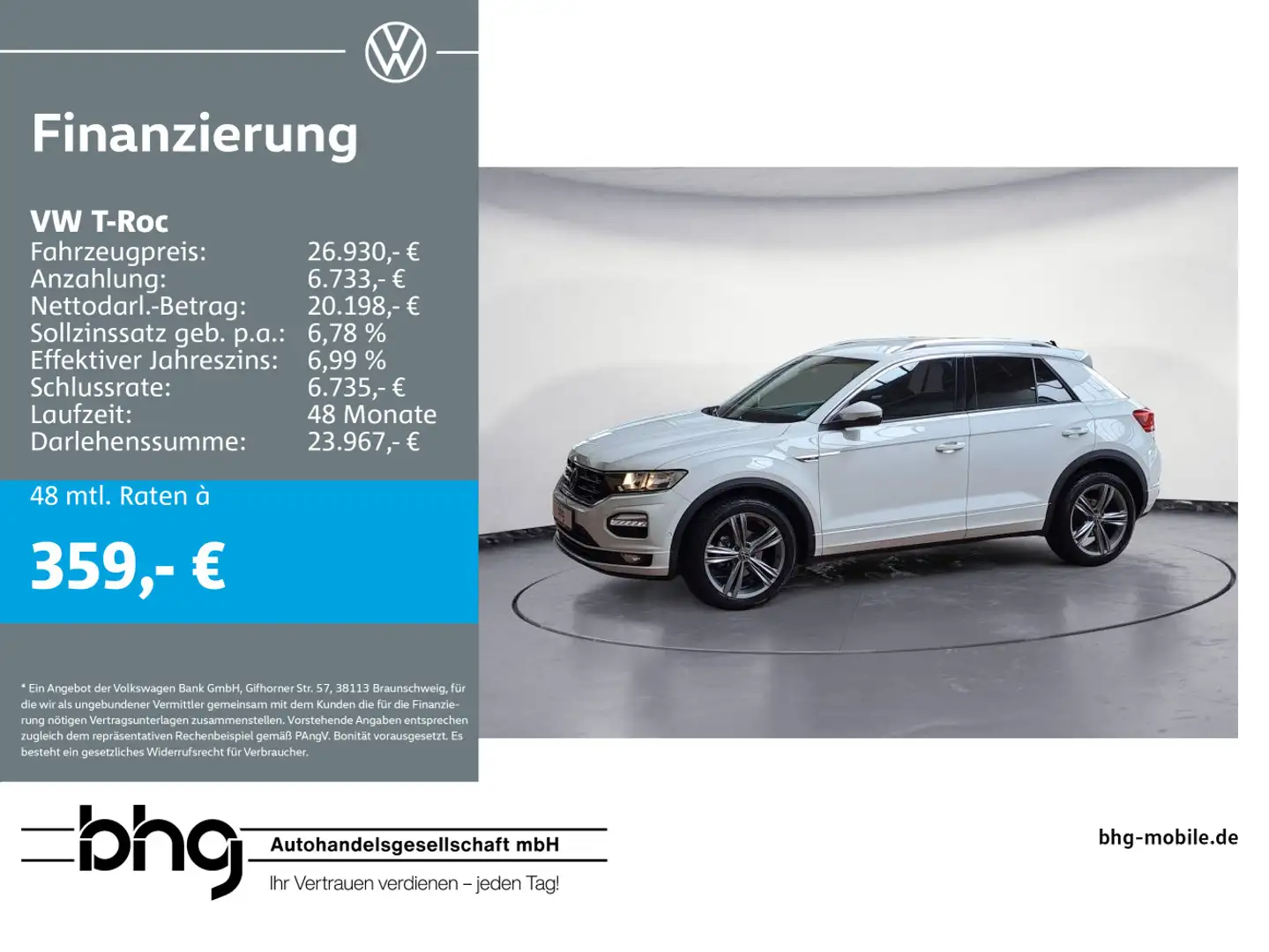 Volkswagen T-Roc 1.5 TSI DSG Sport *ACC*REAR-VIEW*CLIMATRON Weiß - 1