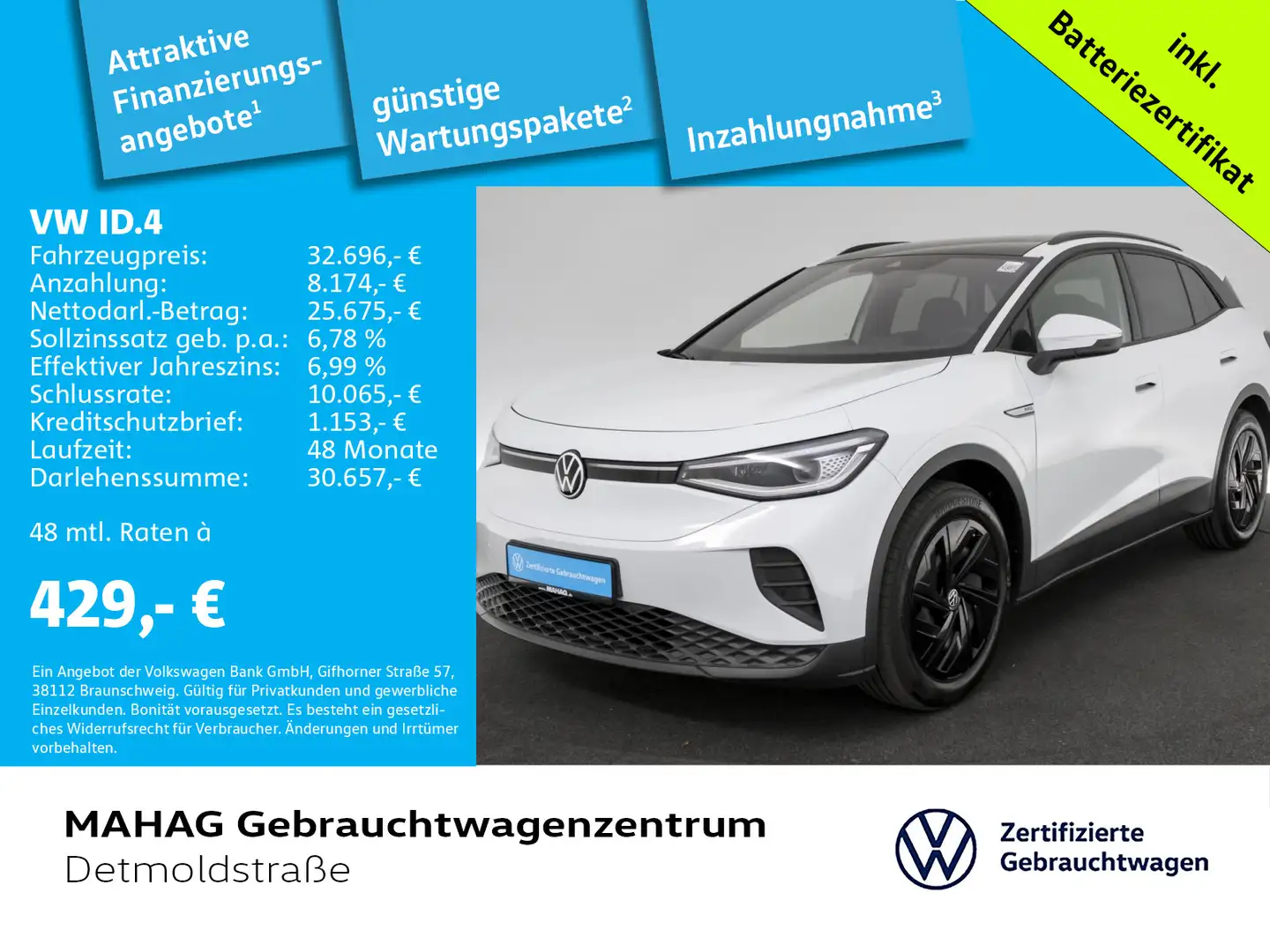 Volkswagen ID.4 Pro Performance 4Mot. DesignPackPlus WärmeP Weiß - 1
