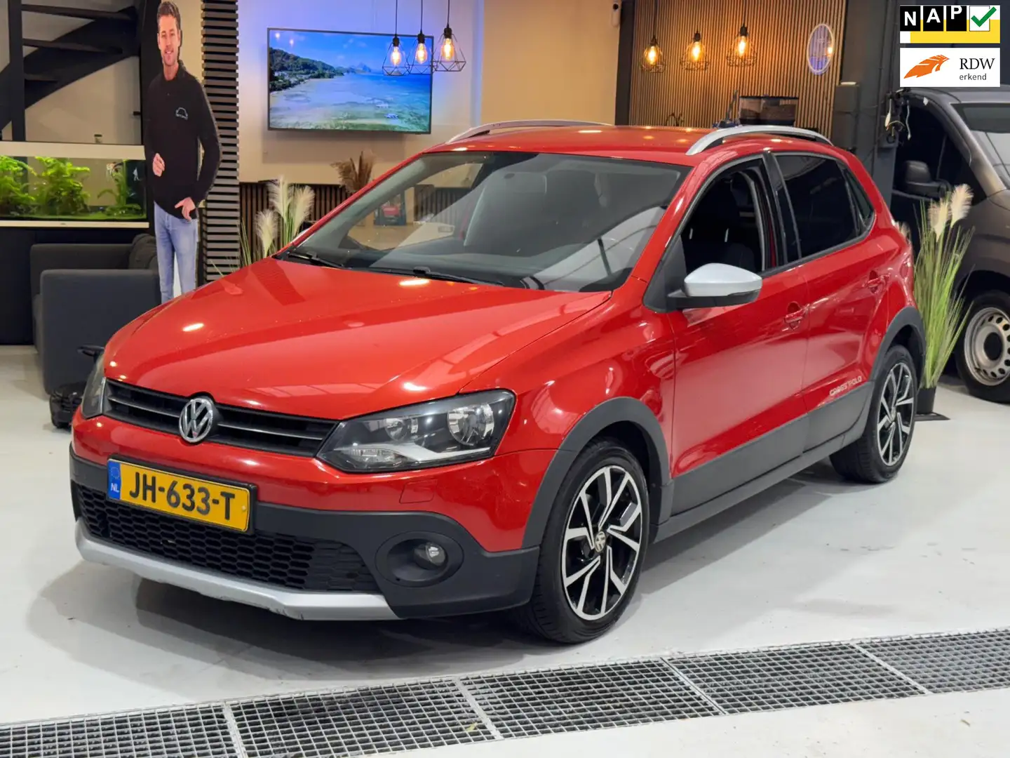 Volkswagen Polo Cross 1.4-16V DSG|LPG|Cruis|Stoelverw|Navi|Pdc|Trekh Oranje - 1