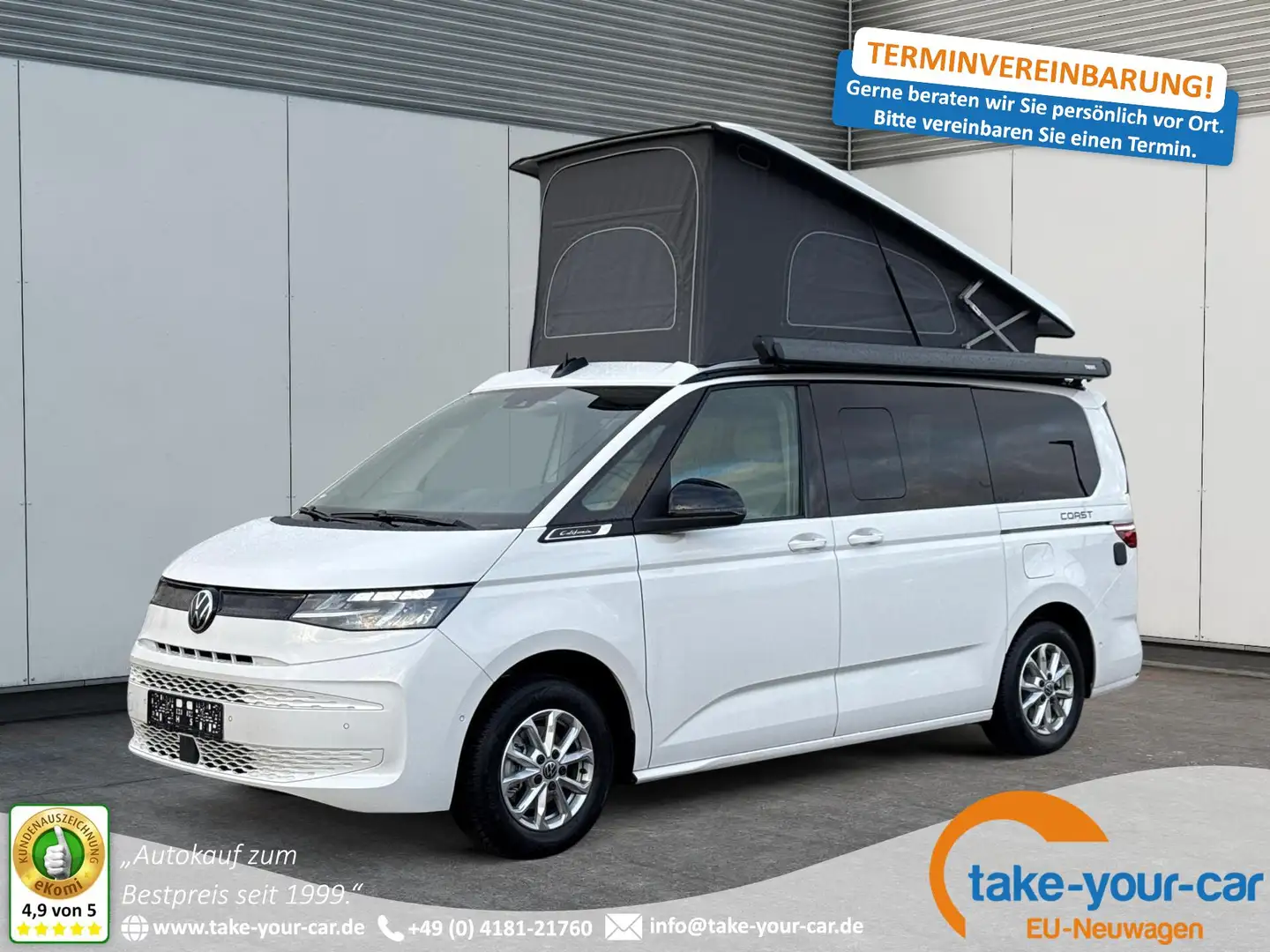 Volkswagen T7 California Coast MARKISE+PDC+KAMERA+LED+GJR+ACC 2.0 TDI 11... Blanc - 1