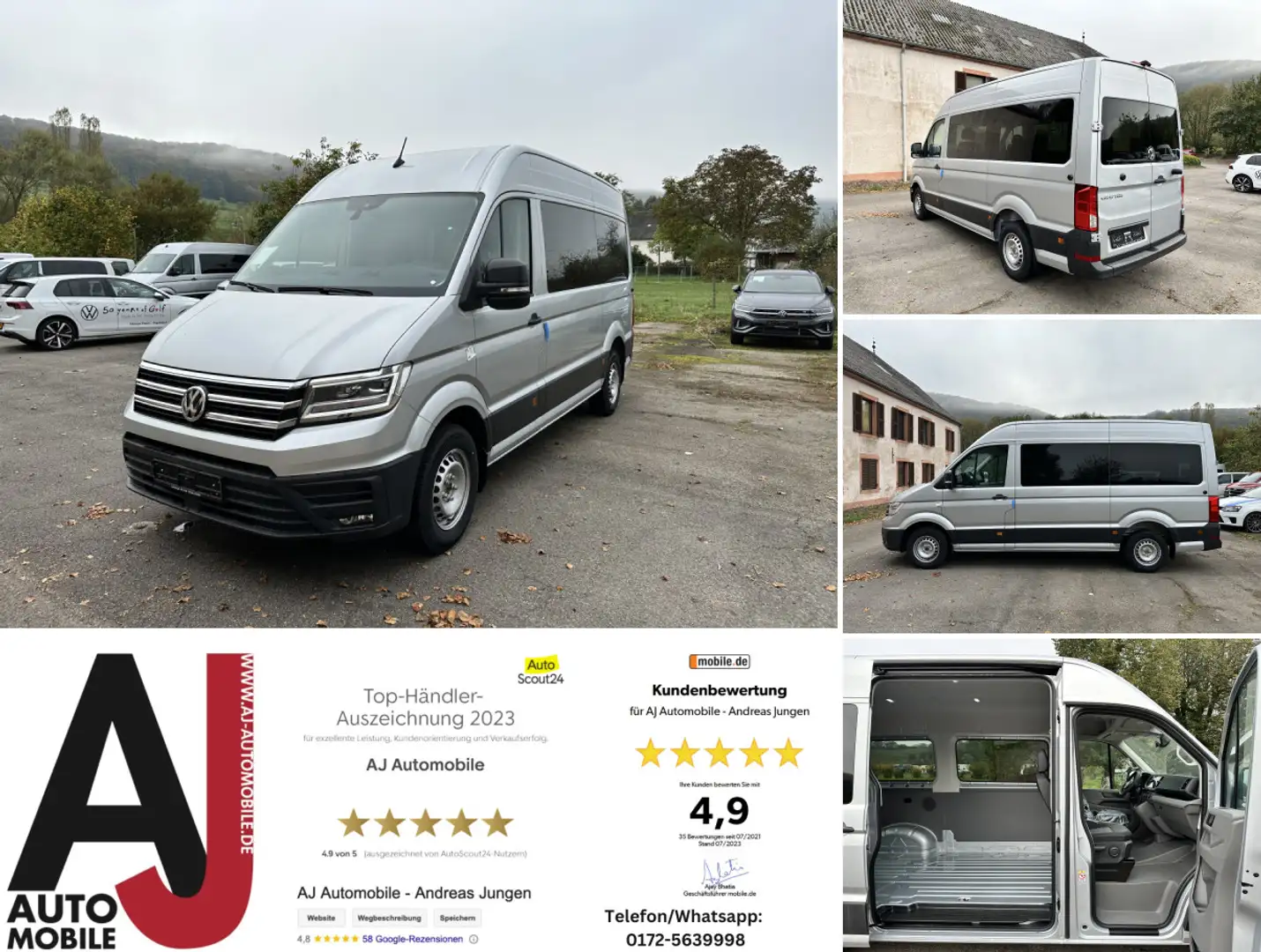 Volkswagen Crafter Kasten Kombi 35 Hochdach Mittellang Silber - 1