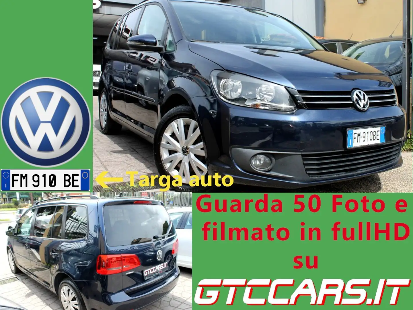 Volkswagen Touran 1.6 tdi Comfortline Aut Navi FINANZIABILE Blauw - 1