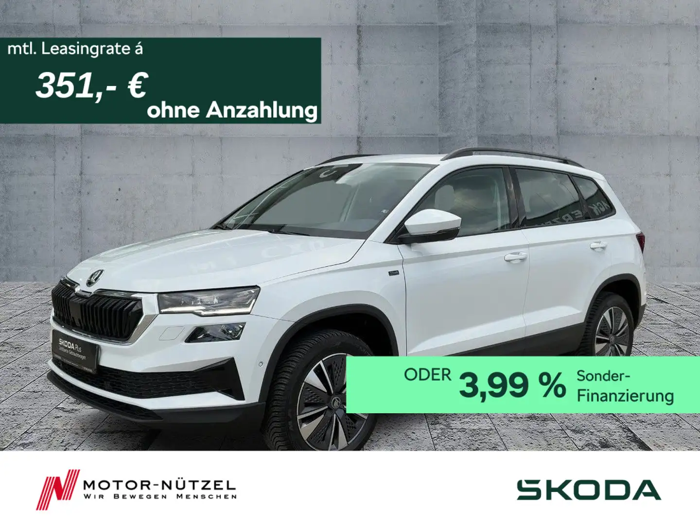 Skoda Karoq 1.5 TSI DSG TOUR MATRIX+NAVI+AHK+PANO+360° Weiß - 1