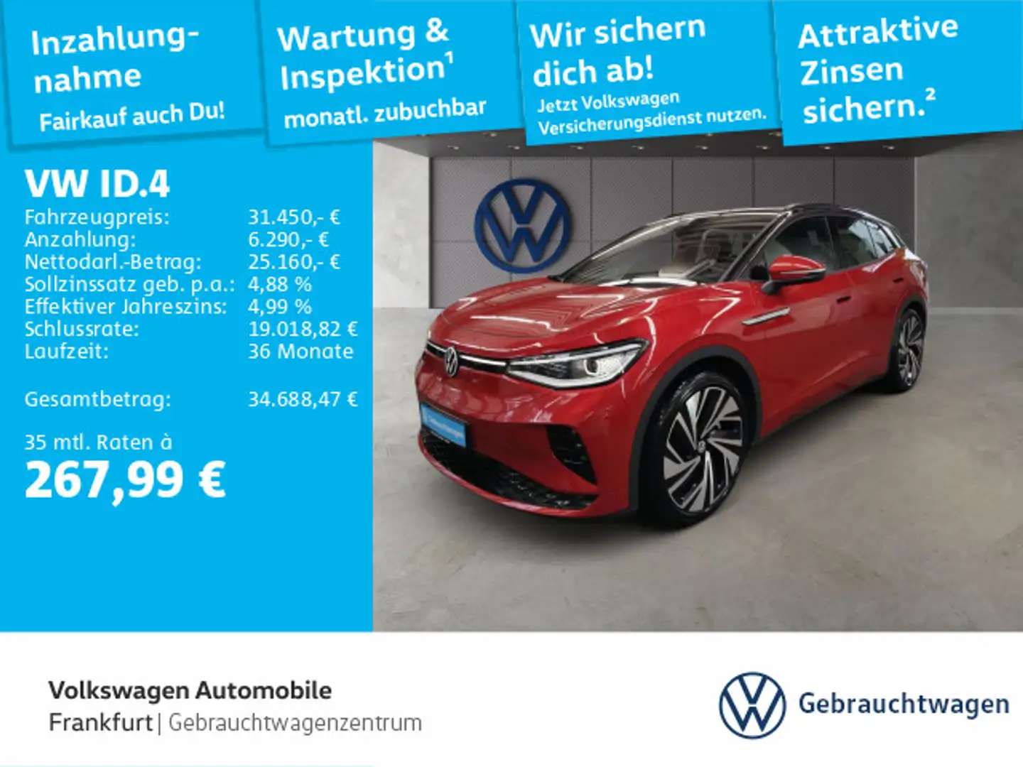 Volkswagen ID.4 GTX 4Motion Navi IQ.Light DAB+ FrontAssist Schwarz - 1