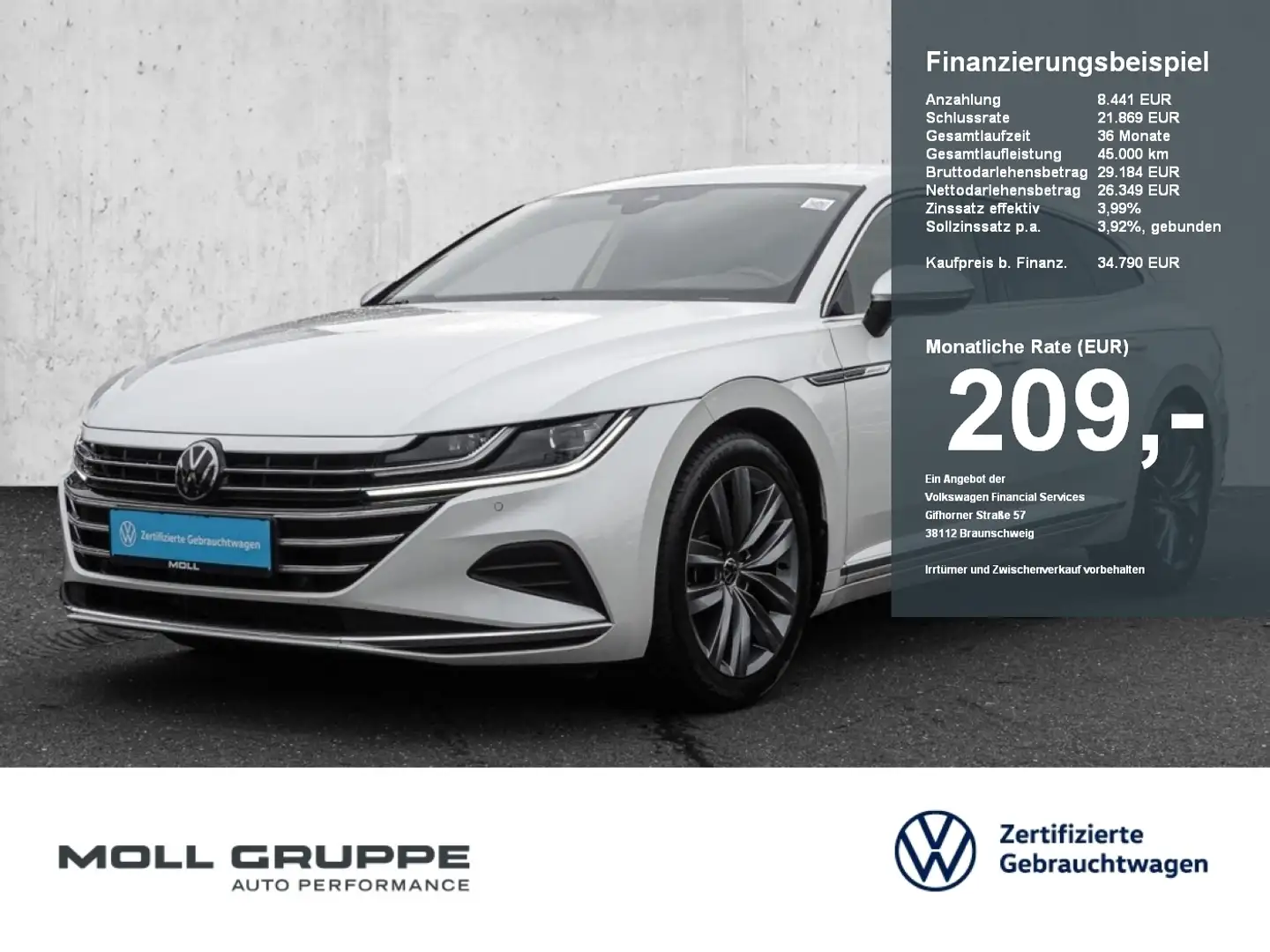 Volkswagen Arteon Shooting Brake 2.0 TDI DSG Elegance NAVI LED EASY Weiß - 1