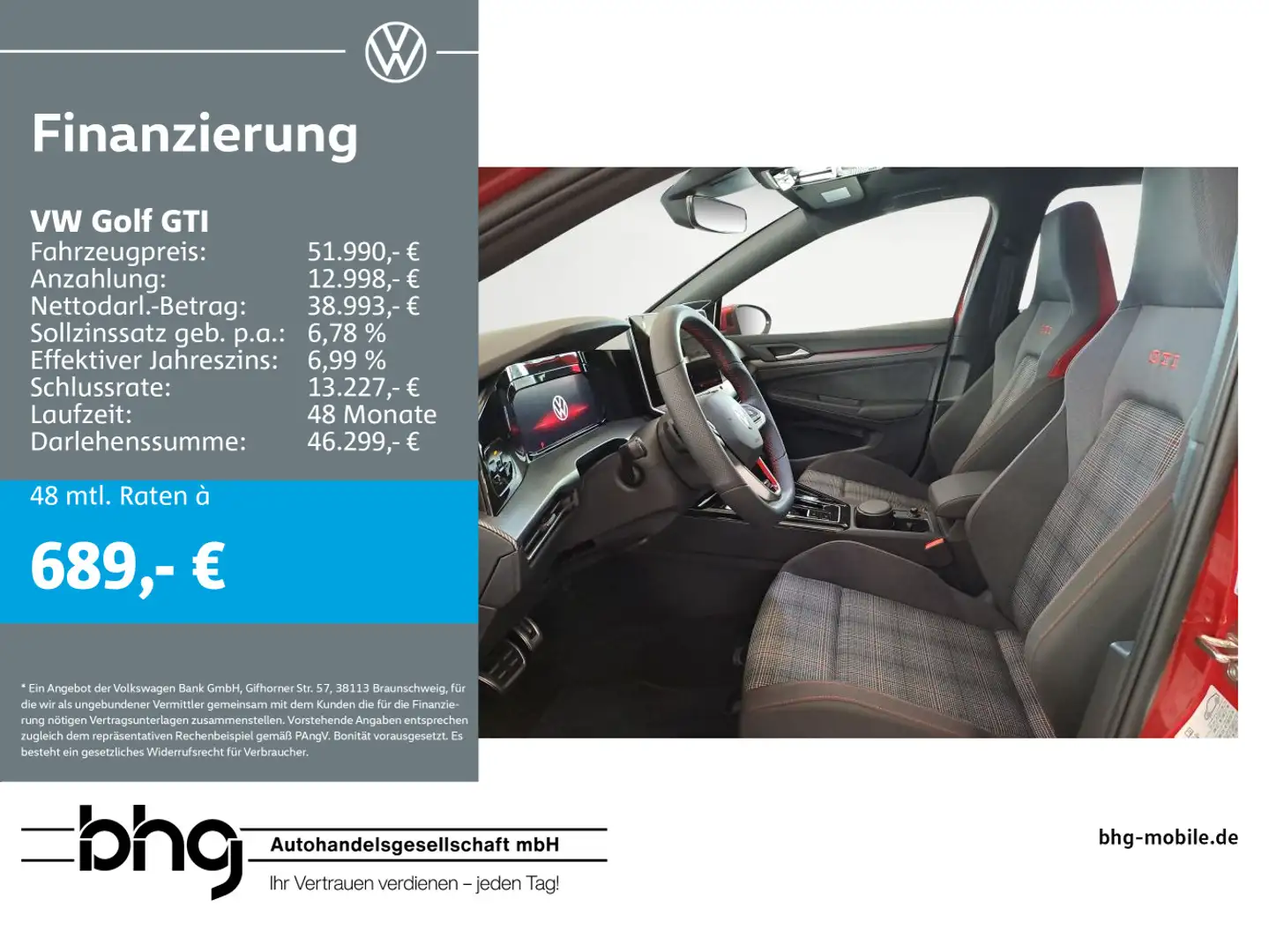 Volkswagen Golf GTI 2,0l TSI OPF  7- Gang-Doppelkupplungsge Rot - 1