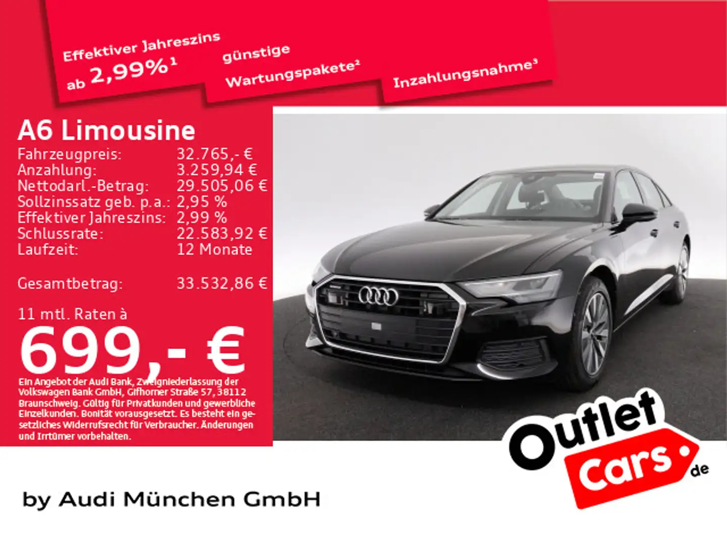 Audi A6 40 TDI qu. S tronic Navi+/ACC Noir - 1