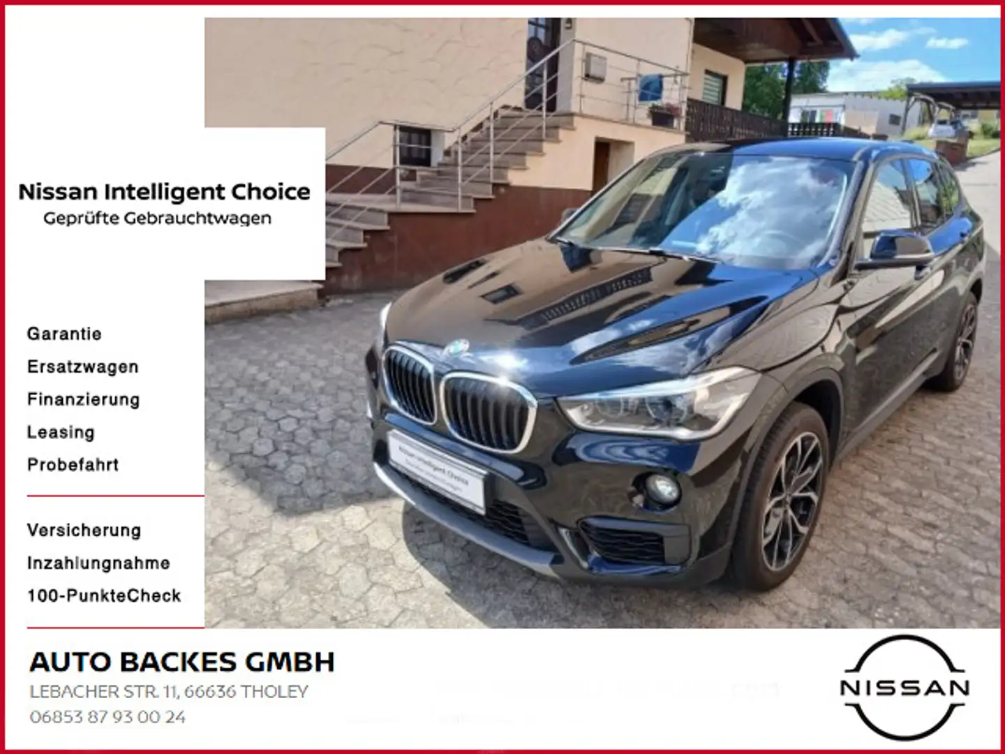 BMW X1 sDrive 18i Advantage AHK Navi Sitzheizung Schwarz - 1