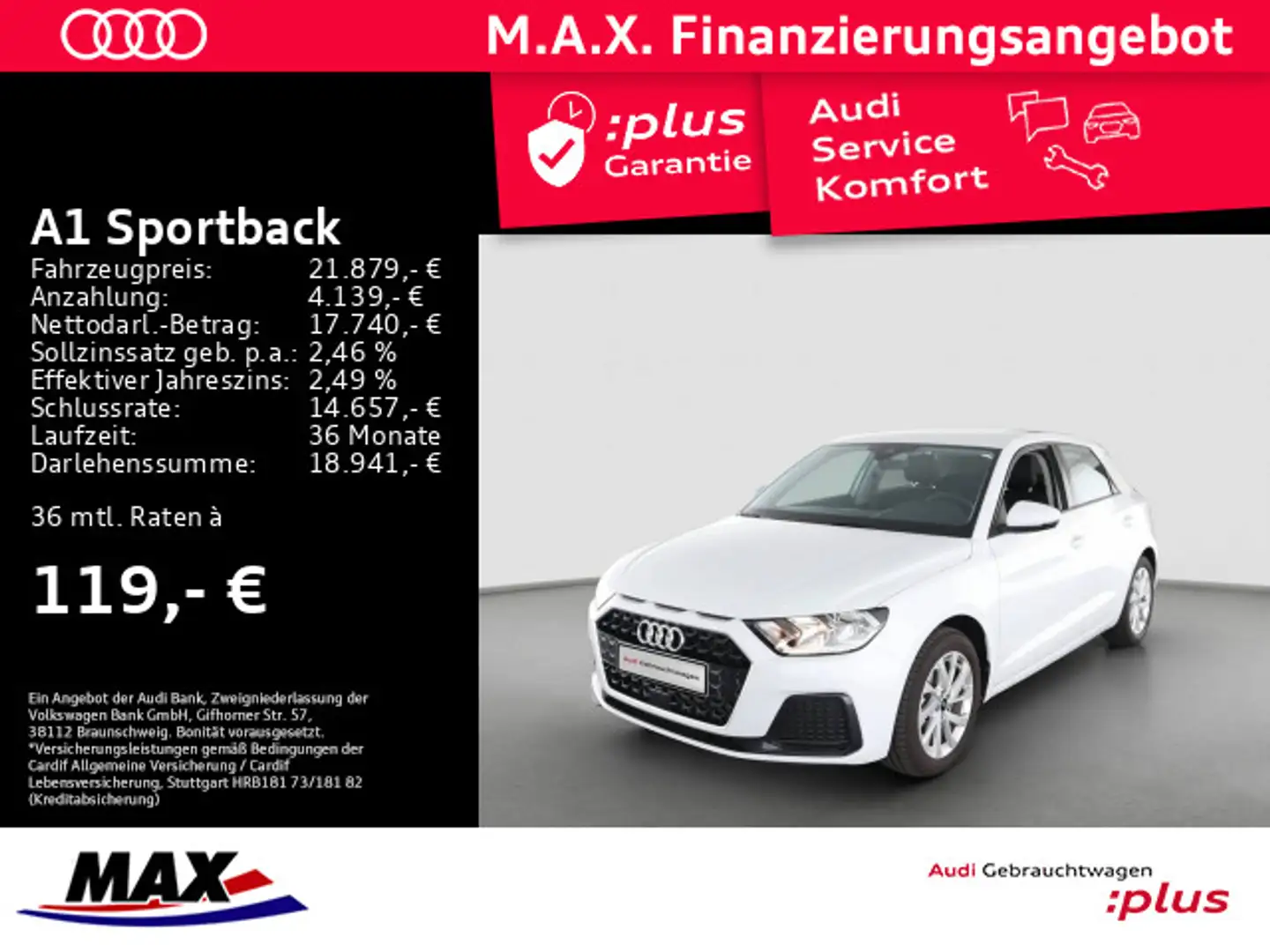 Audi A1 25 TFSI ADVANCED +SMARTPHONE+TEMPO+ Weiß - 1