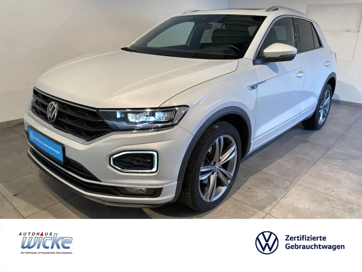 Volkswagen T-Roc 1.5 TSI DSG R-Line NAVI KLIMA AHK PANO REAR Weiß - 1