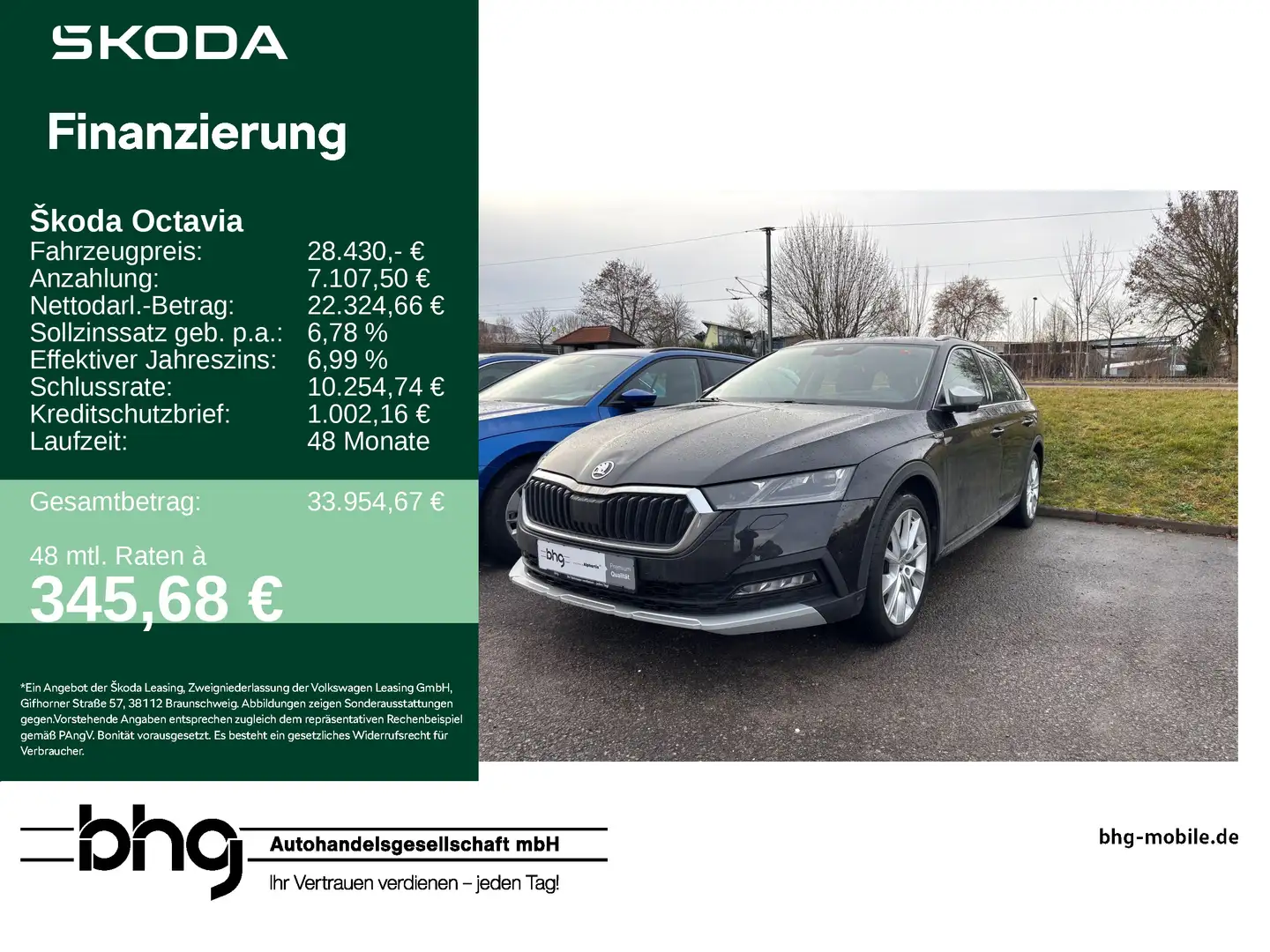 Skoda Octavia Combi 2.0 TDI DSG Scout 4x4 Schwarz - 1