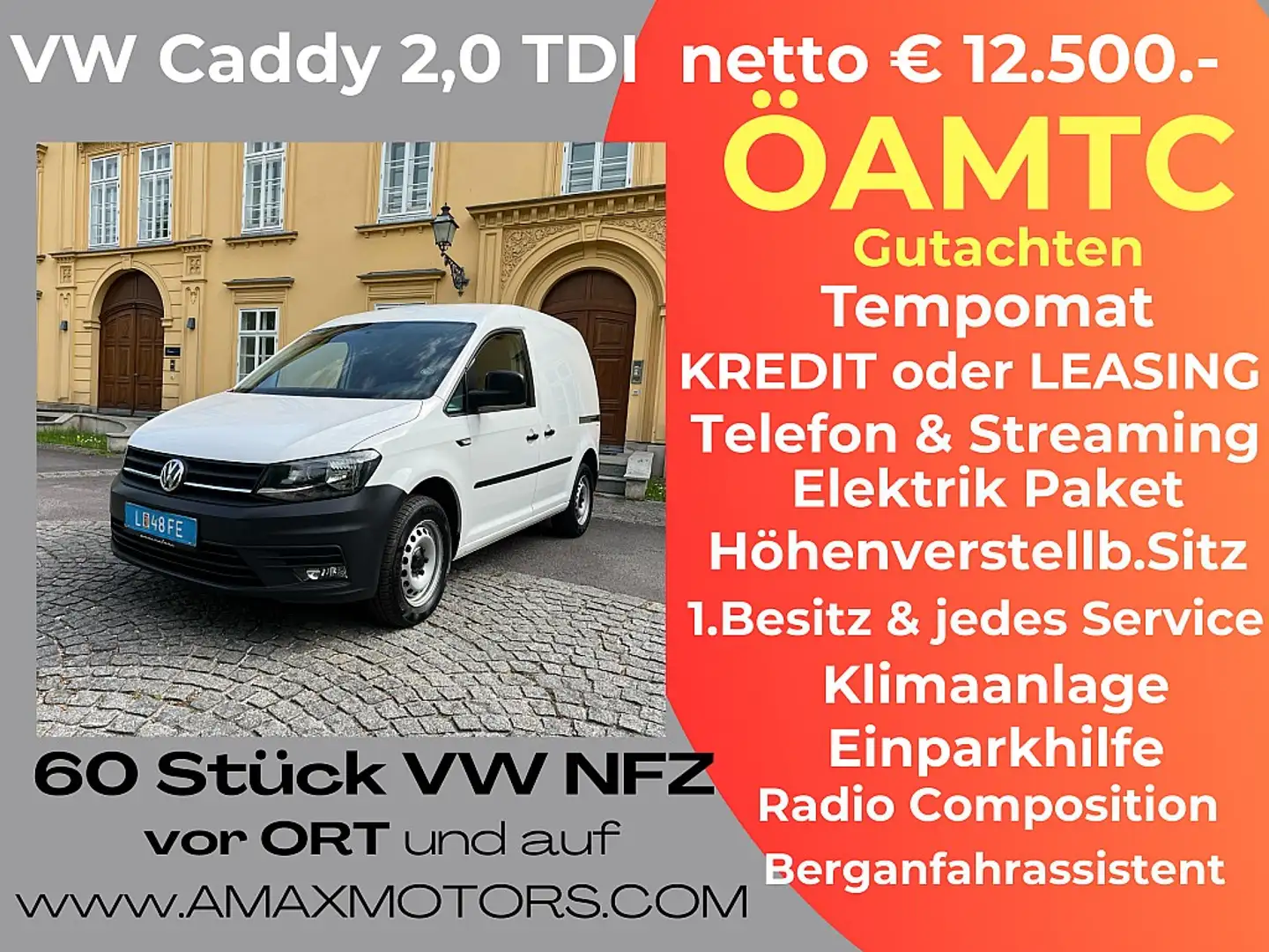 Volkswagen Caddy Caddy Kastenwagen 2,0 TDI ÖAMTC Test NEU Li+Re-... Blanc - 1