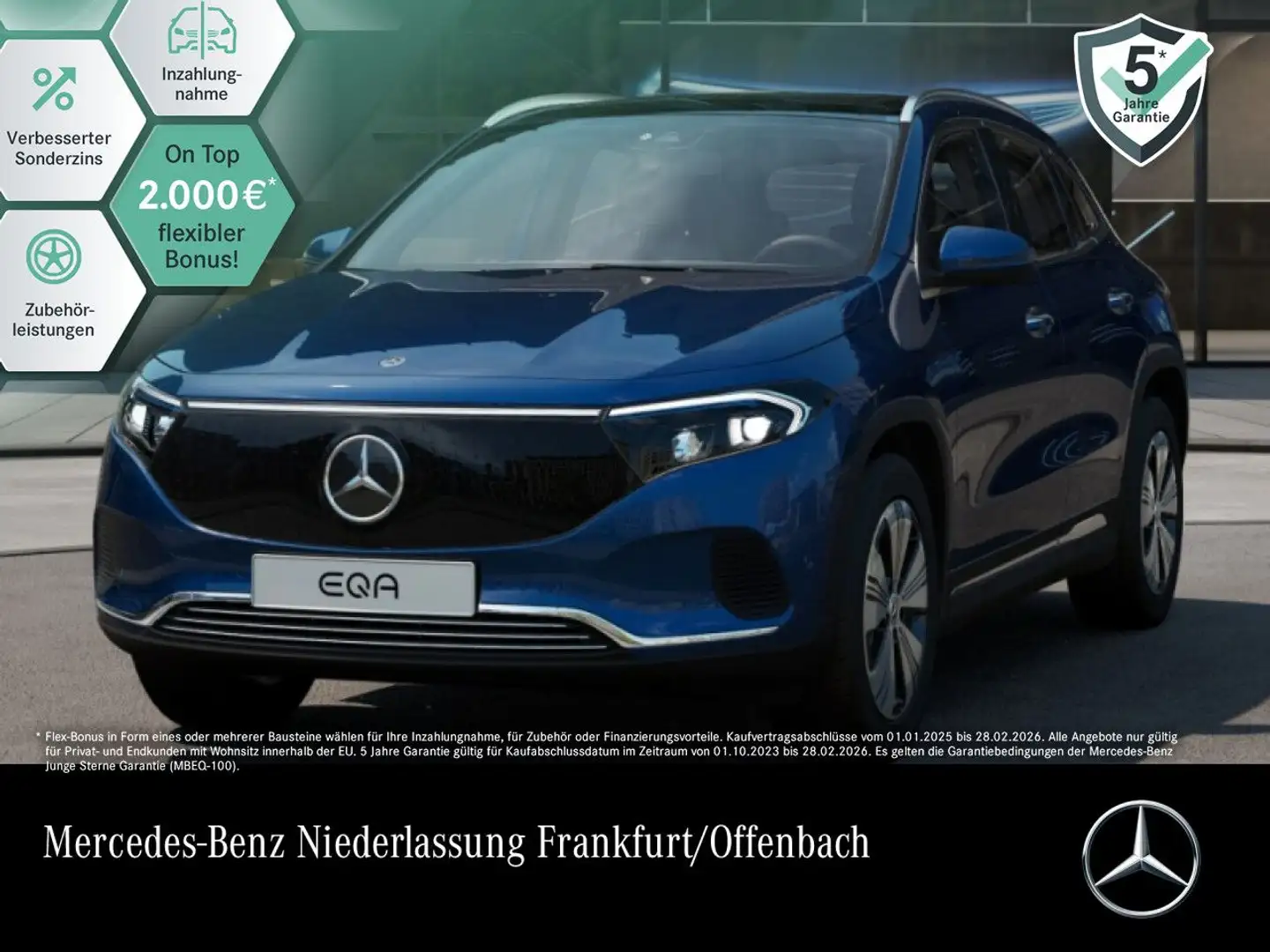 Mercedes-Benz EQA 350 4M PROG+PLUS-PAKET+AHK+PANO+KAMERA+KEYLESS Blau - 1