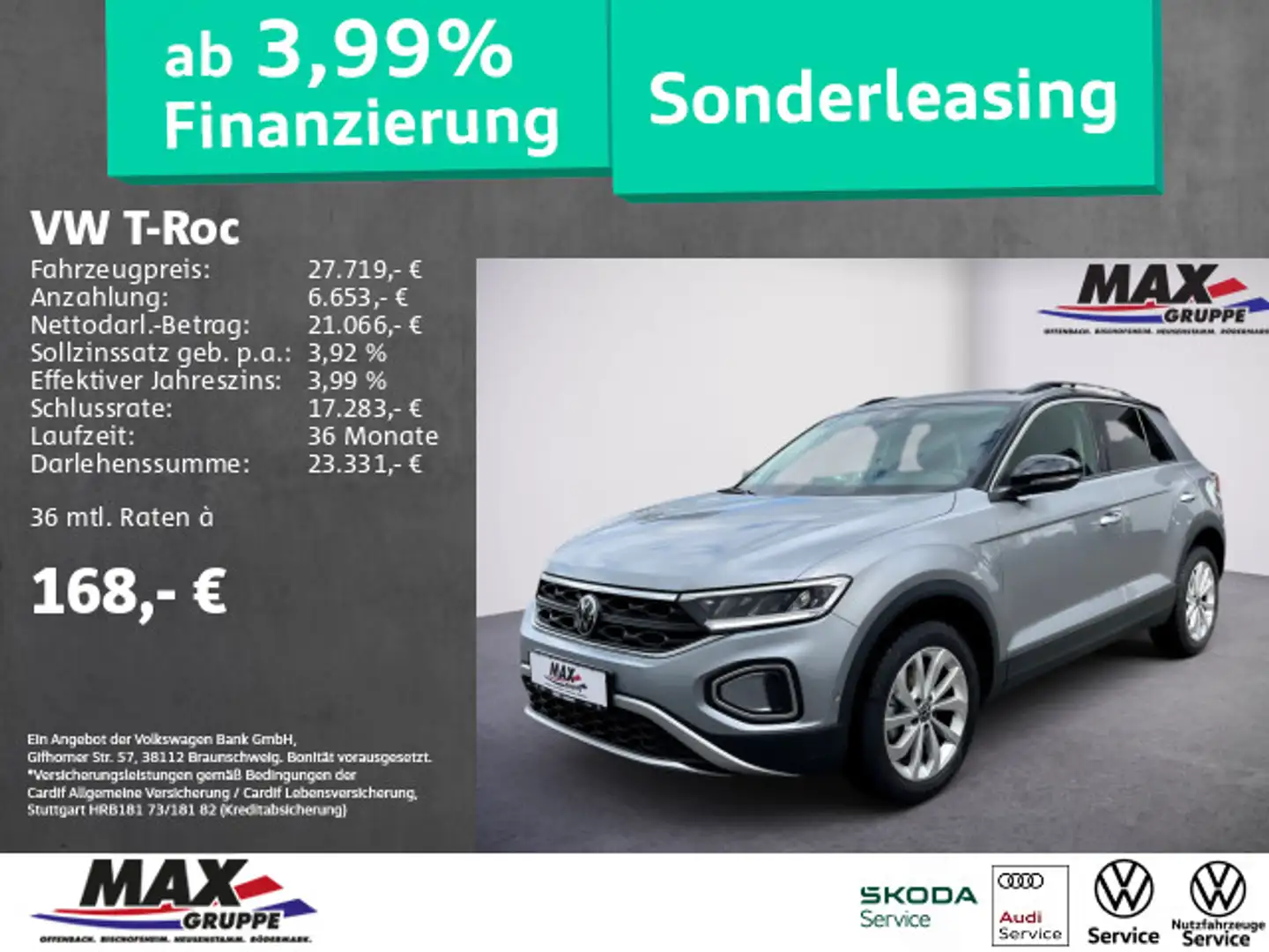 Volkswagen T-Roc 1.5 TSI DSG LIFE LED+KAM+ACC+LANE ASSIST+A Silber - 1