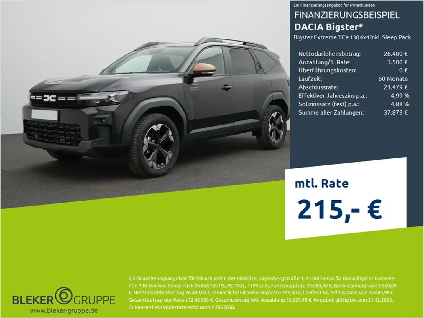 Dacia Bigster Extreme TCe 130 4x4 inkl. Sleep Pack Noir - 1