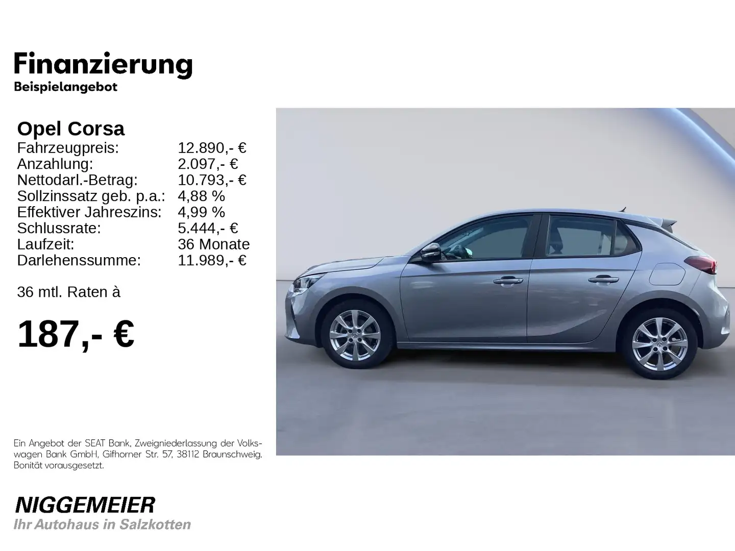 Opel Corsa 1.2 EDITION NAVI+TEMPOMAT+PARKPILOT Silber - 2