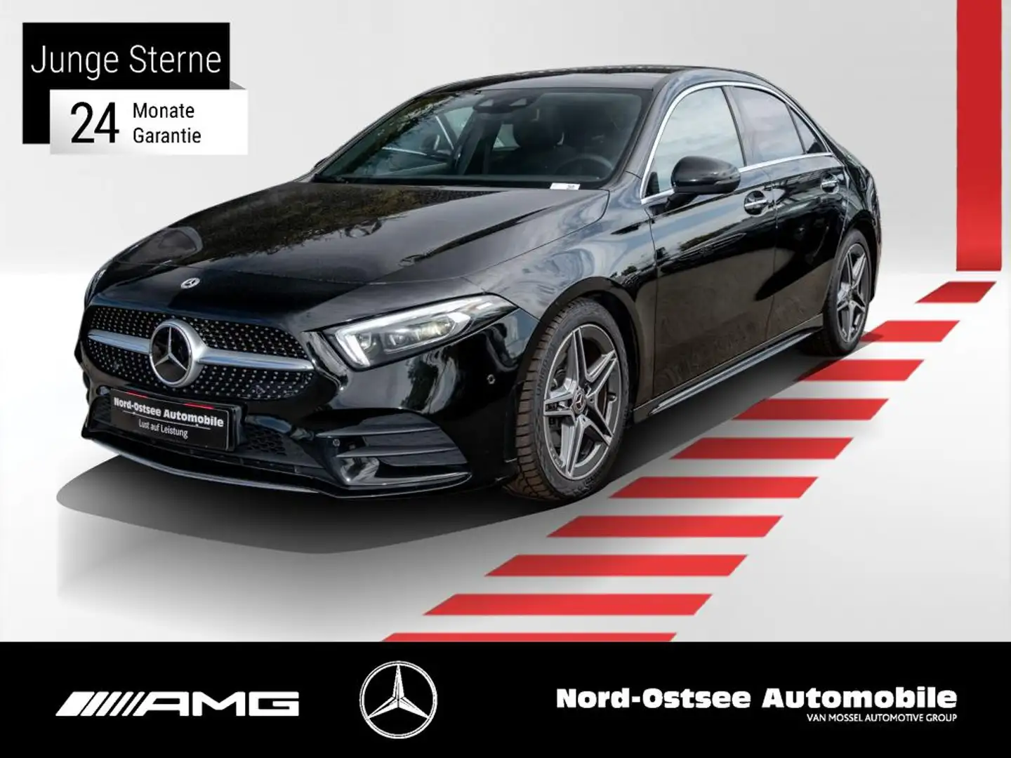 Mercedes-Benz A 200 d Lim. AMG PANO AHK DISTRO. KEYLESS KAMERA Negru - 1