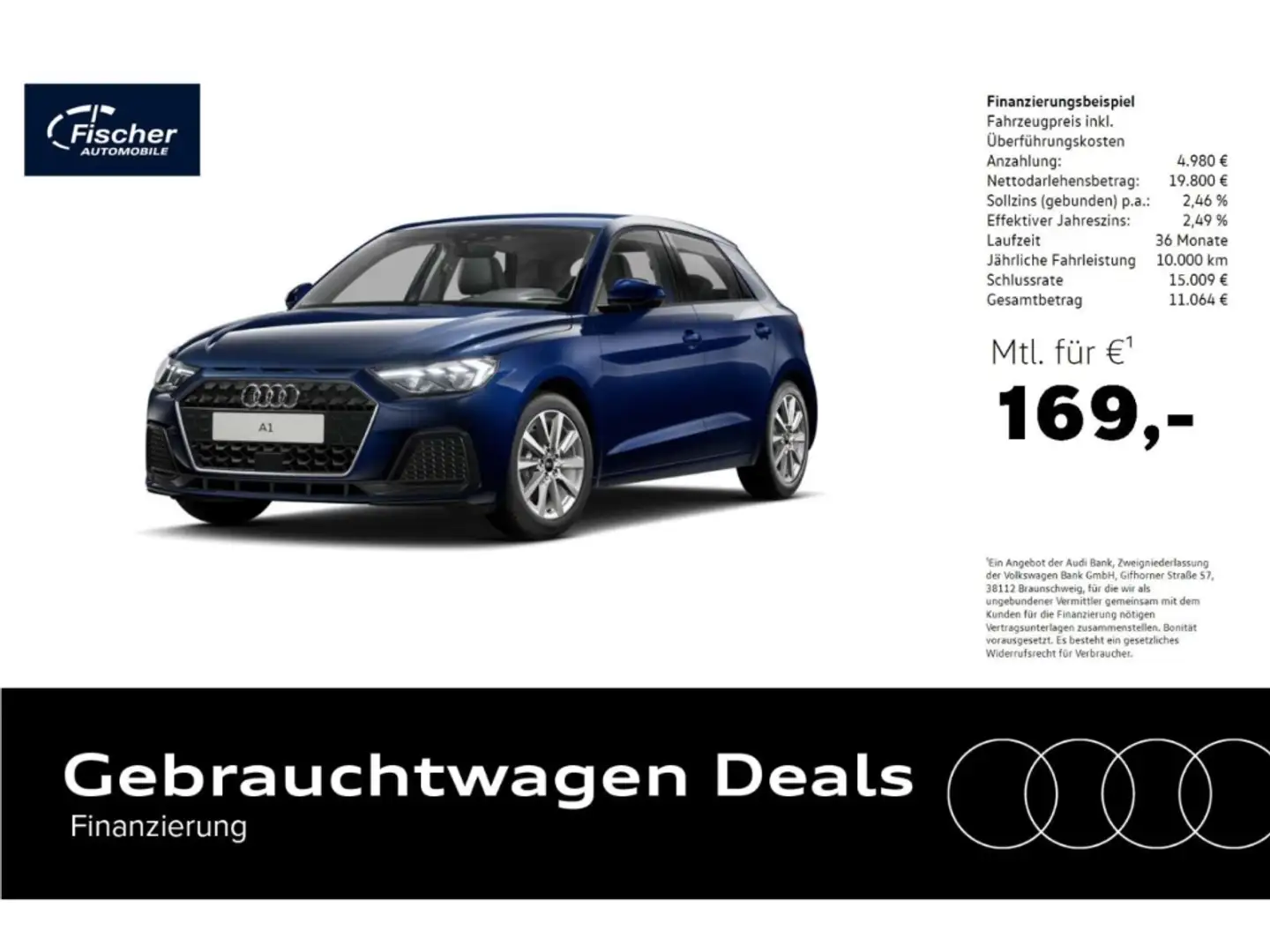 Audi A1 Sportback 30 TFSI advanced S-Tronic NAV/LED Blau - 1