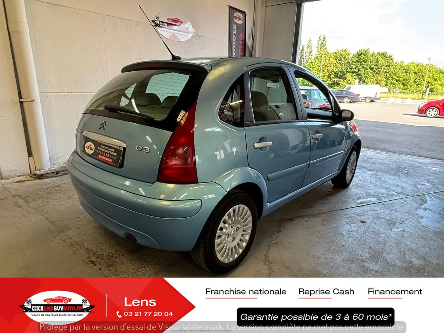 Citroen C3 1.4 73CV EXCLUSIVE AUTOMATIQUE / CLIM / TOIT PANO  Azul - 2