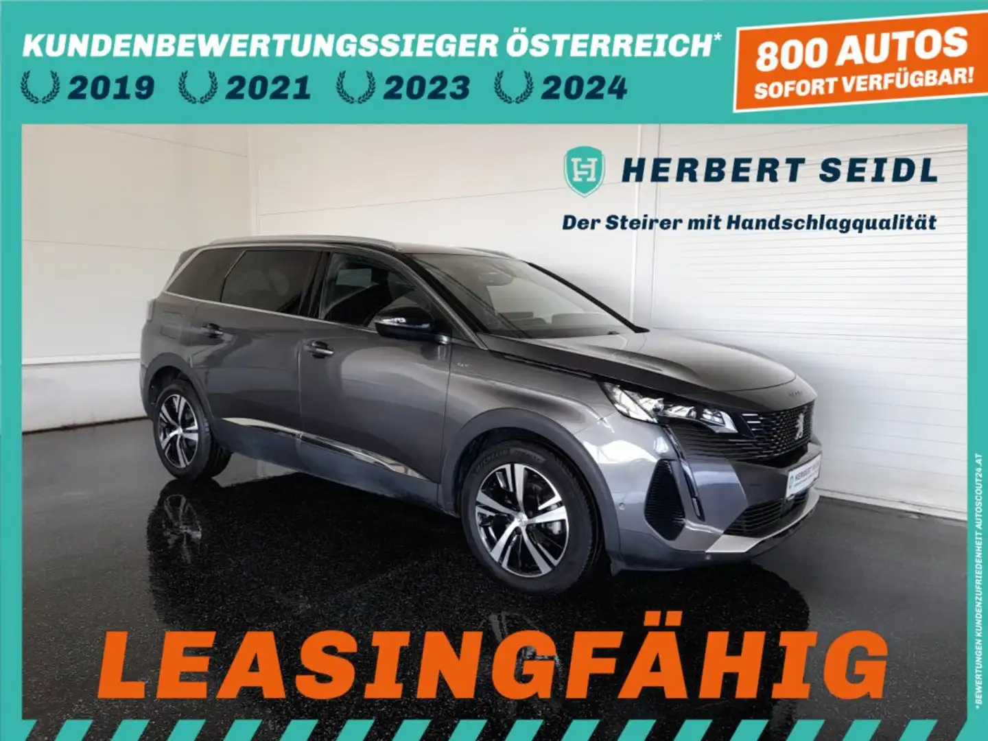 Peugeot 5008 GT-LINE BlueHDI 130 Aut. *7-SITZE / VOLL LED / NAVI / LEDER-ALCANTARA / 360° KAMERA / E-KLAPPE / SOUNDSYSTEM* Grau - 1