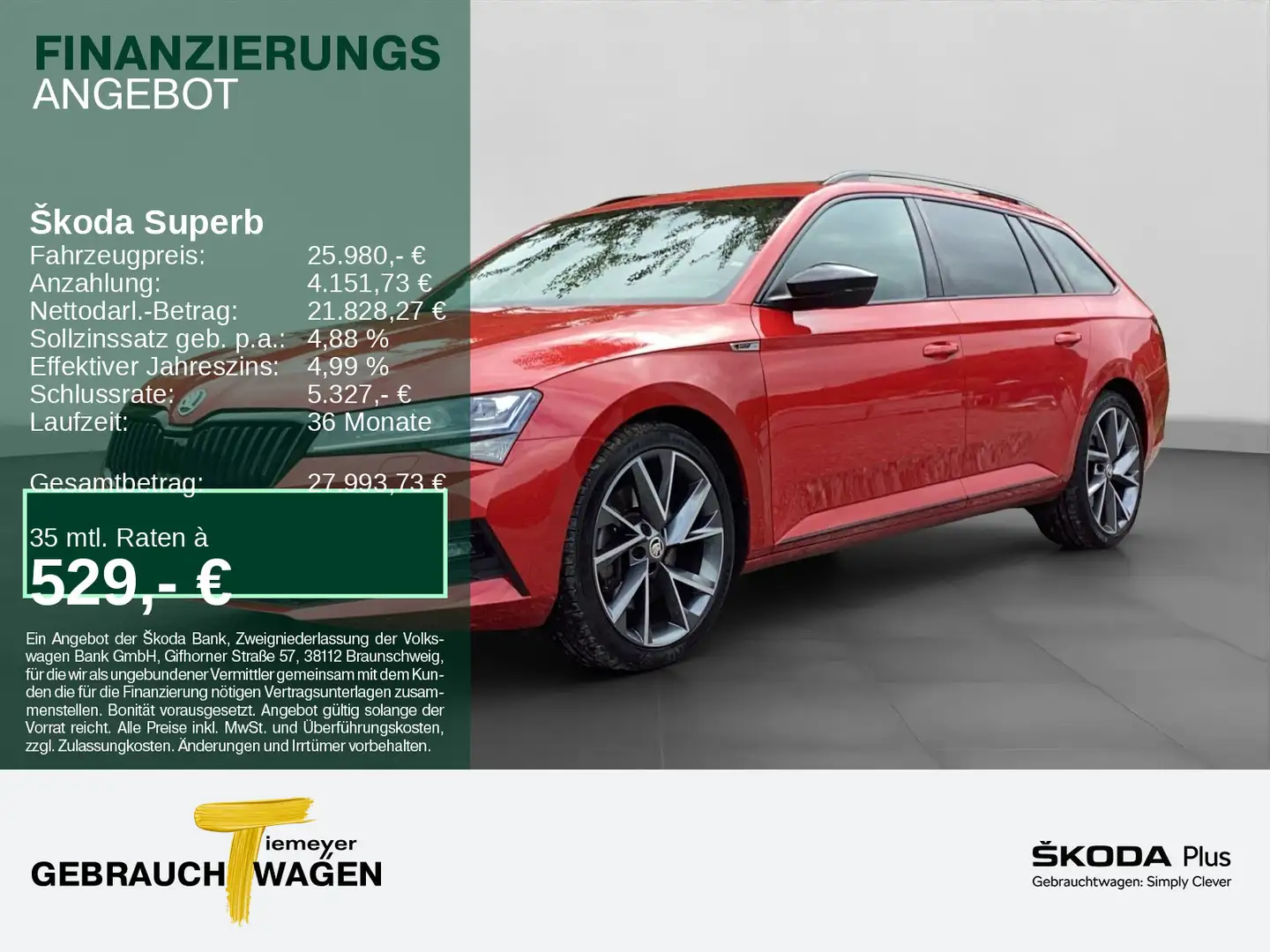 Skoda Superb Combi 2.0 TSI DSG 4x4 SPORTLINE MATRIX NA Rot - 1