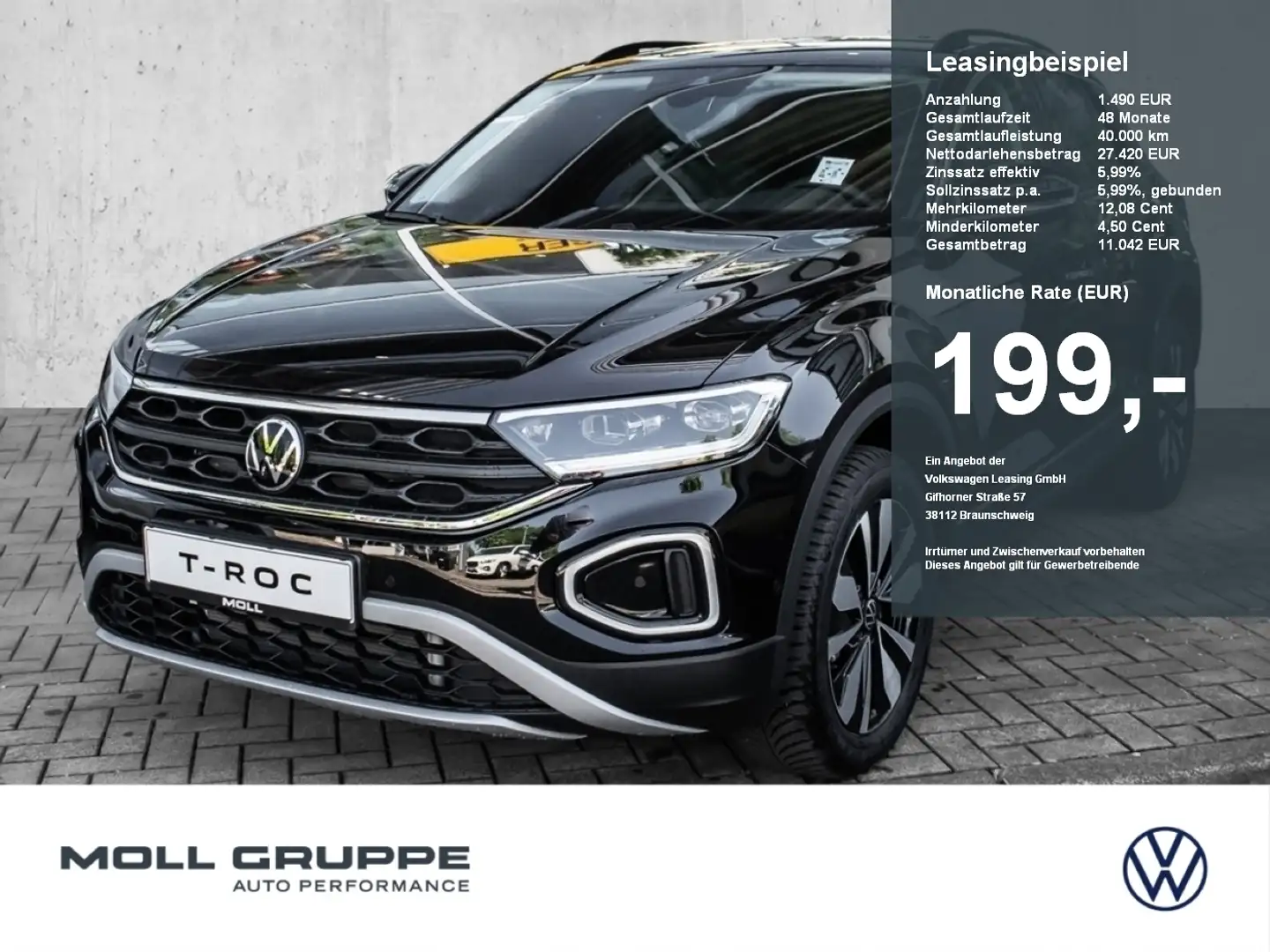 Volkswagen T-Roc GOAL 1.5 l TSI OPF DSG LED ACC PARKASS Zwart - 1