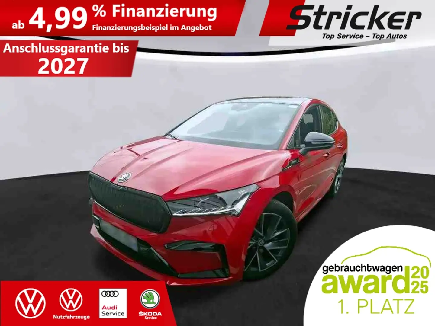 Skoda Enyaq iV80 Coupe Sportline 392,-ohne Anzahlung Pano Mat Rot - 2